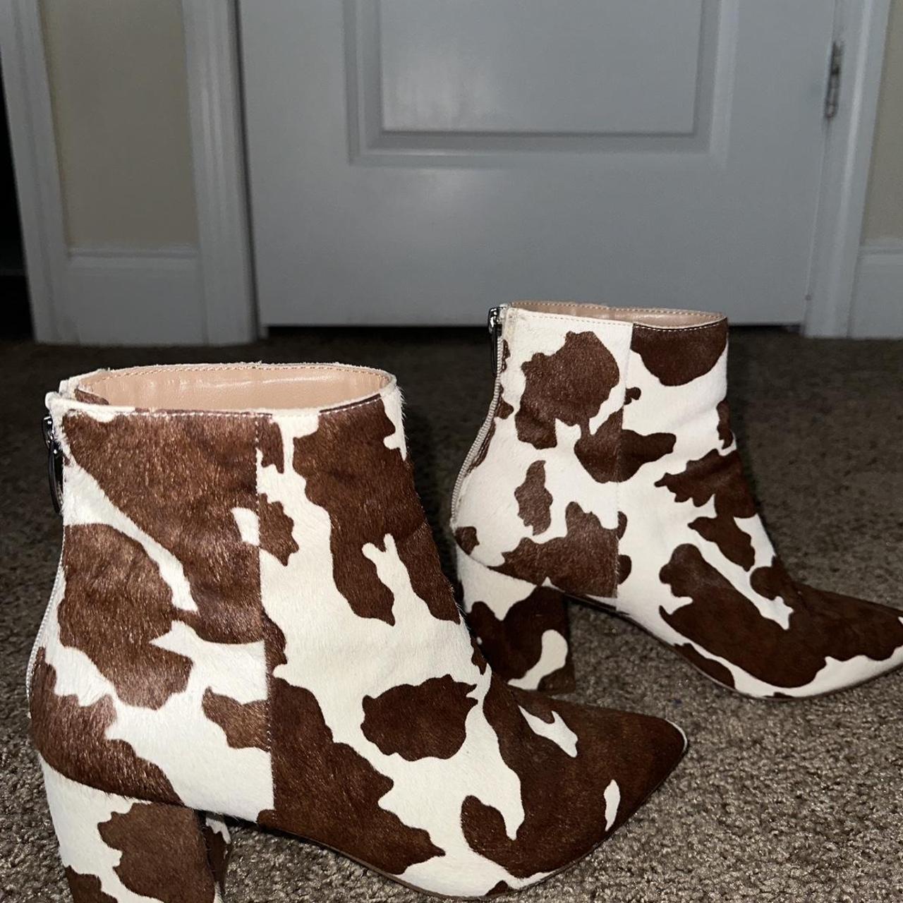 Steve madden store cow print boots