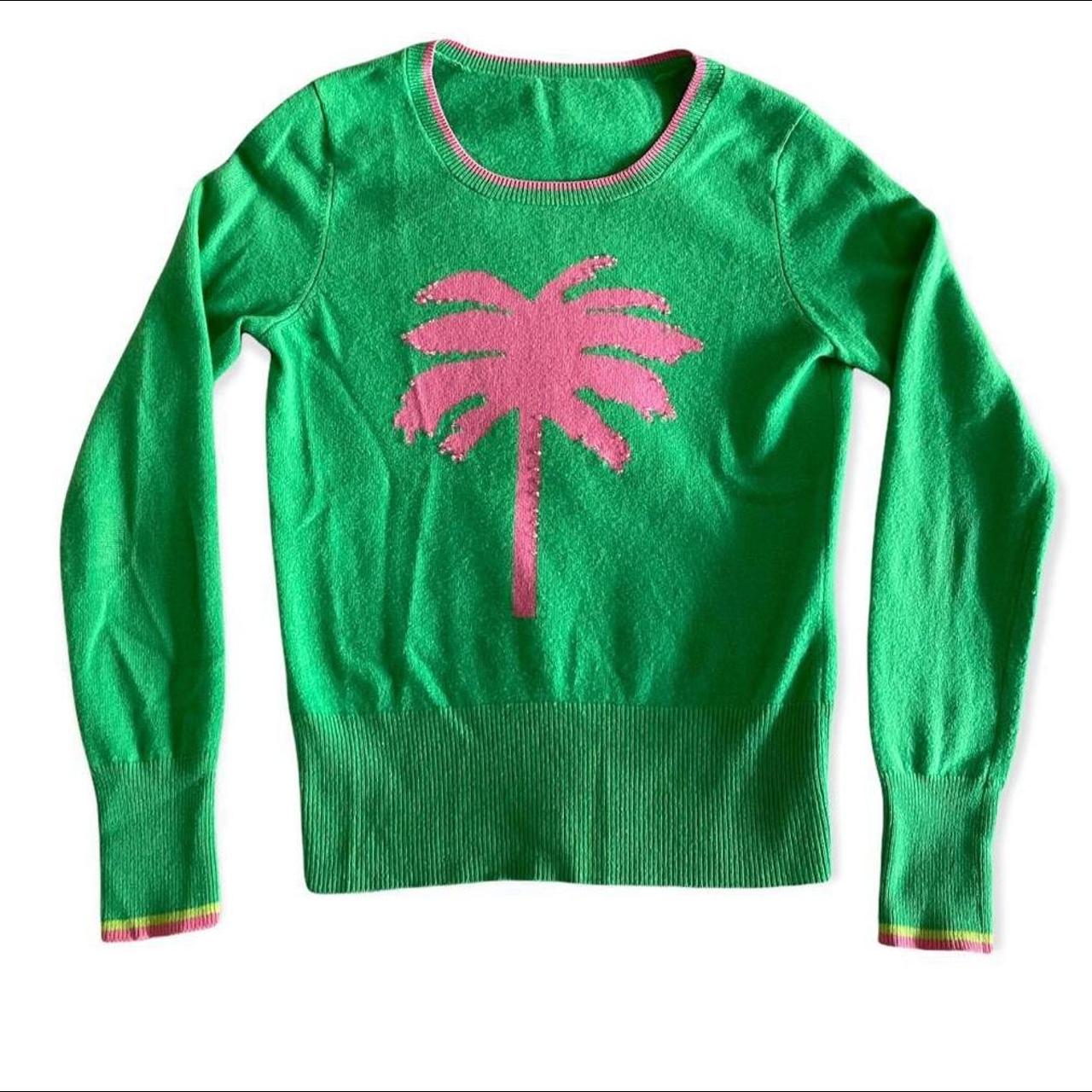 🌴Adorable Y2K green and pink super soft sweatshirt... - Depop