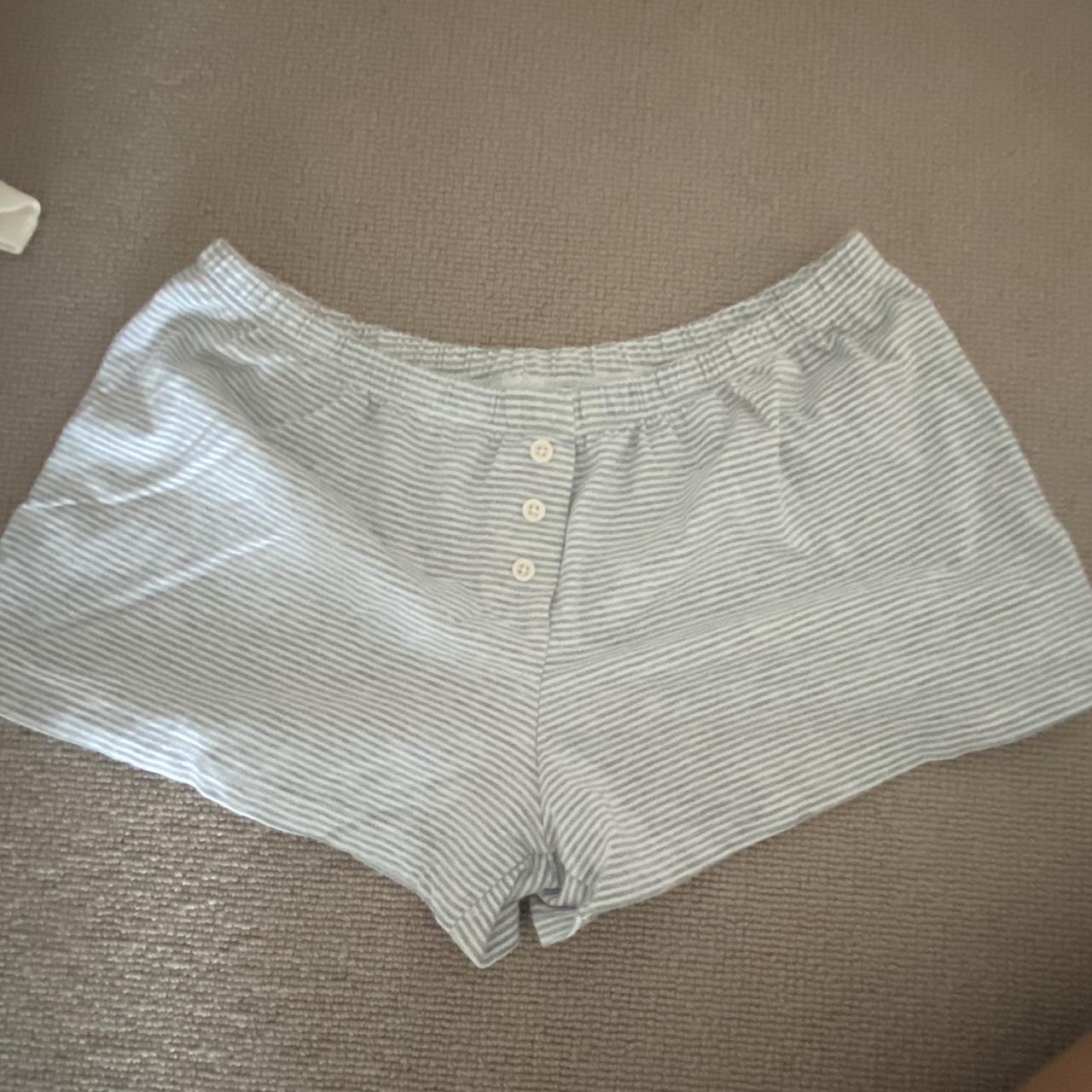 brandy melville grey pj shorts with buttons grey... Depop