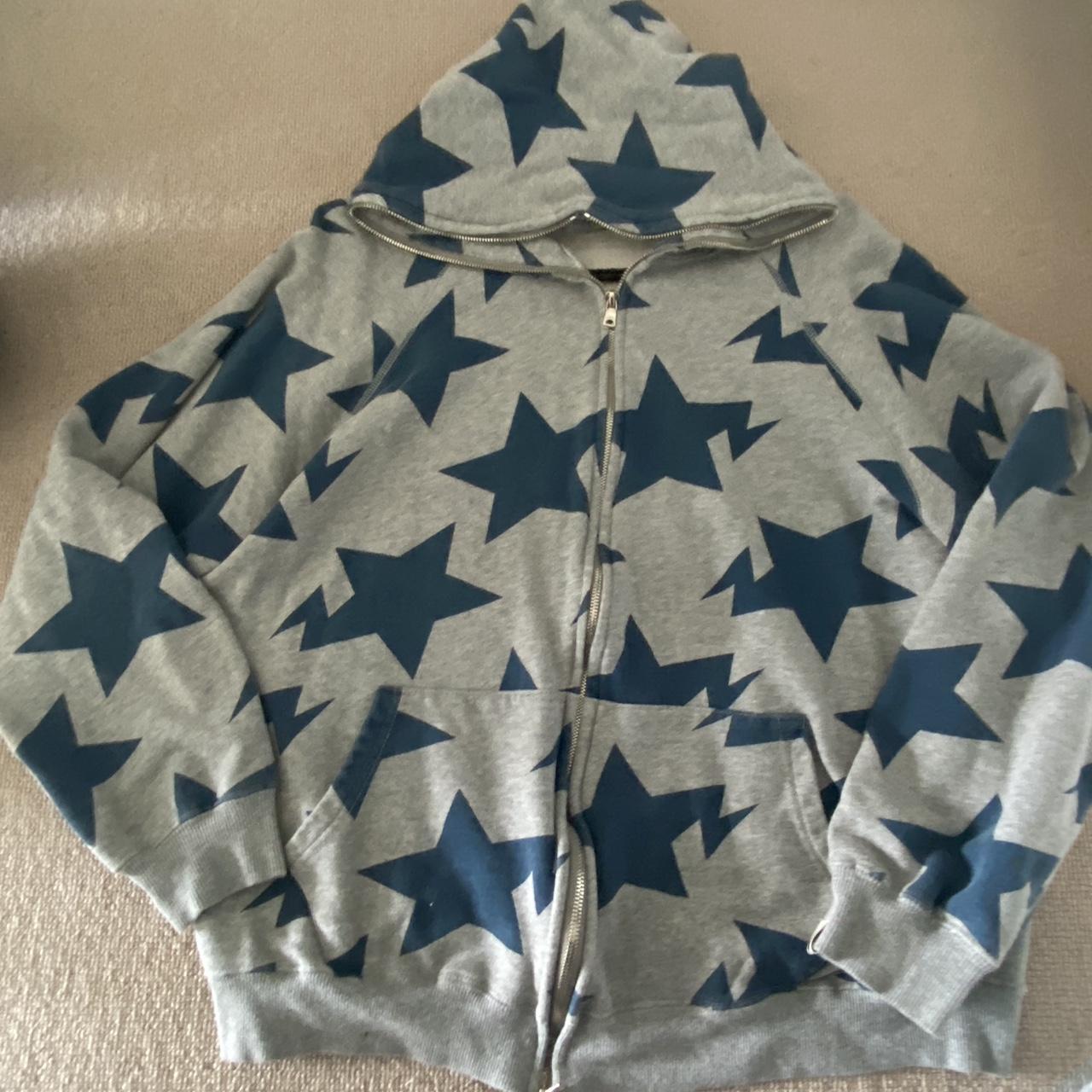 Bapesta blue and grey hoodie (also selling the jeans... - Depop