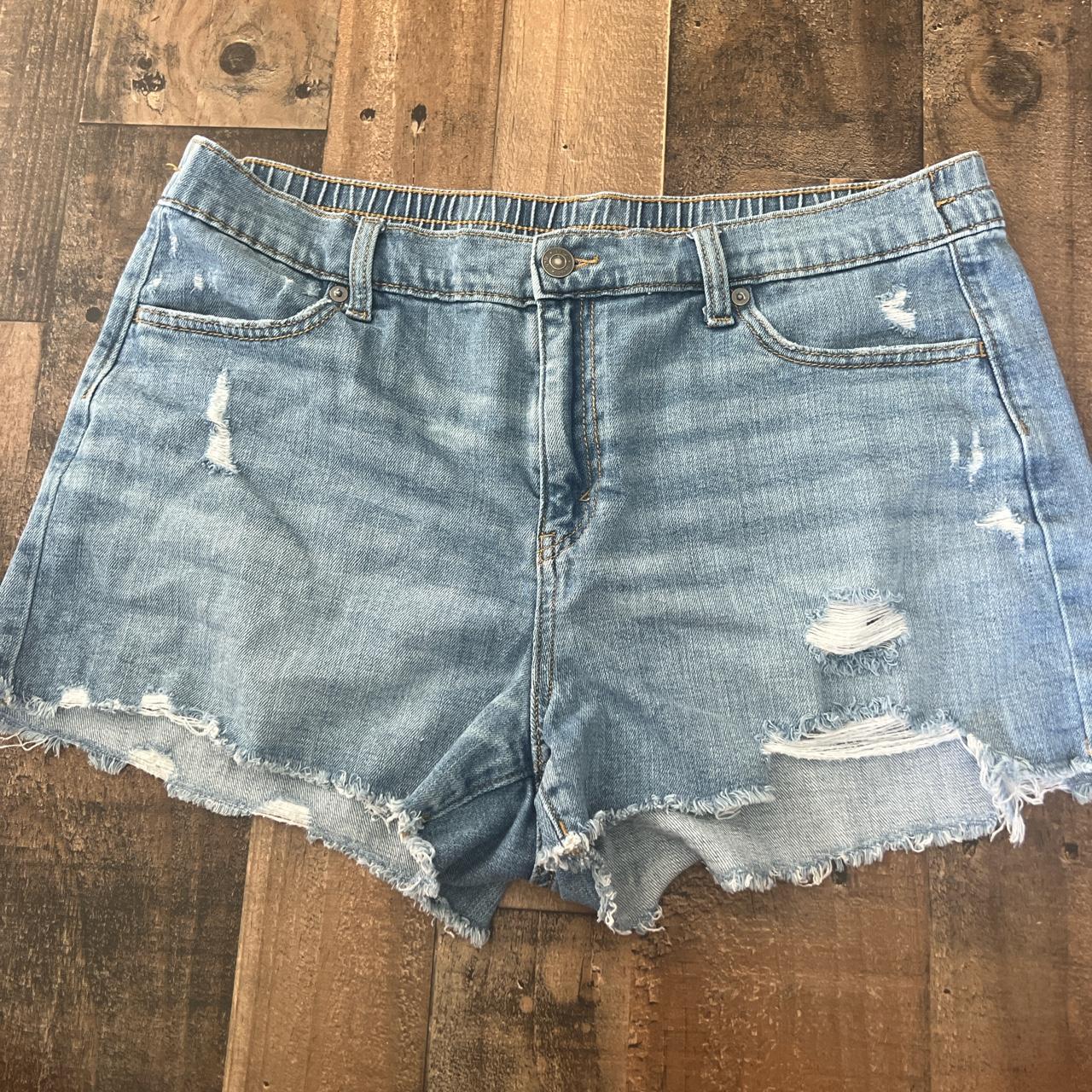 Womens jean shorts clearance with elastic waistband