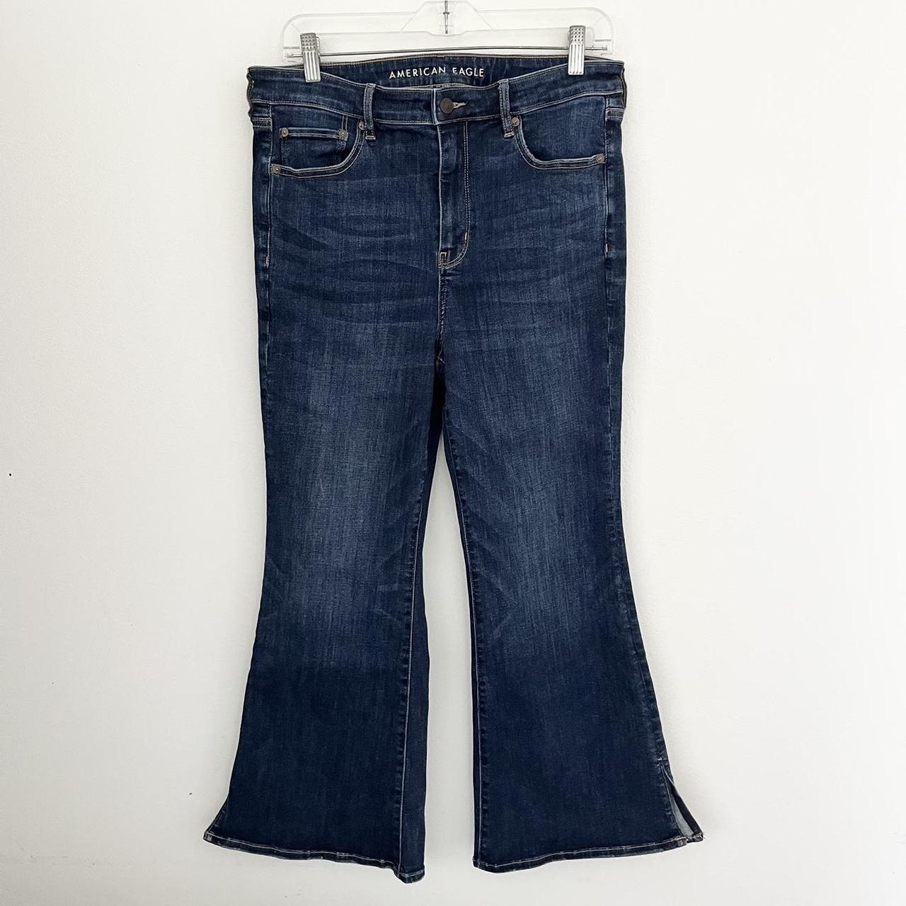 American Eagle Super High- Rise Flare Jeans Size... - Depop