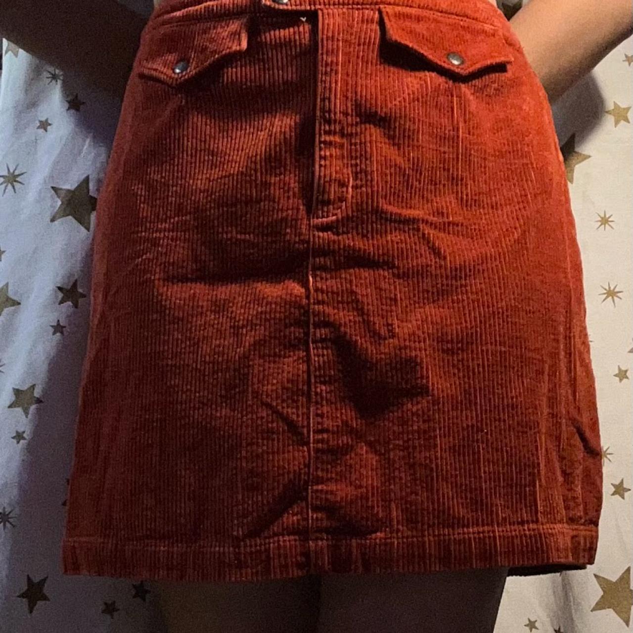 Corduroy Orange Skirt Size 8 Brand- Sigrid Olsen - Depop