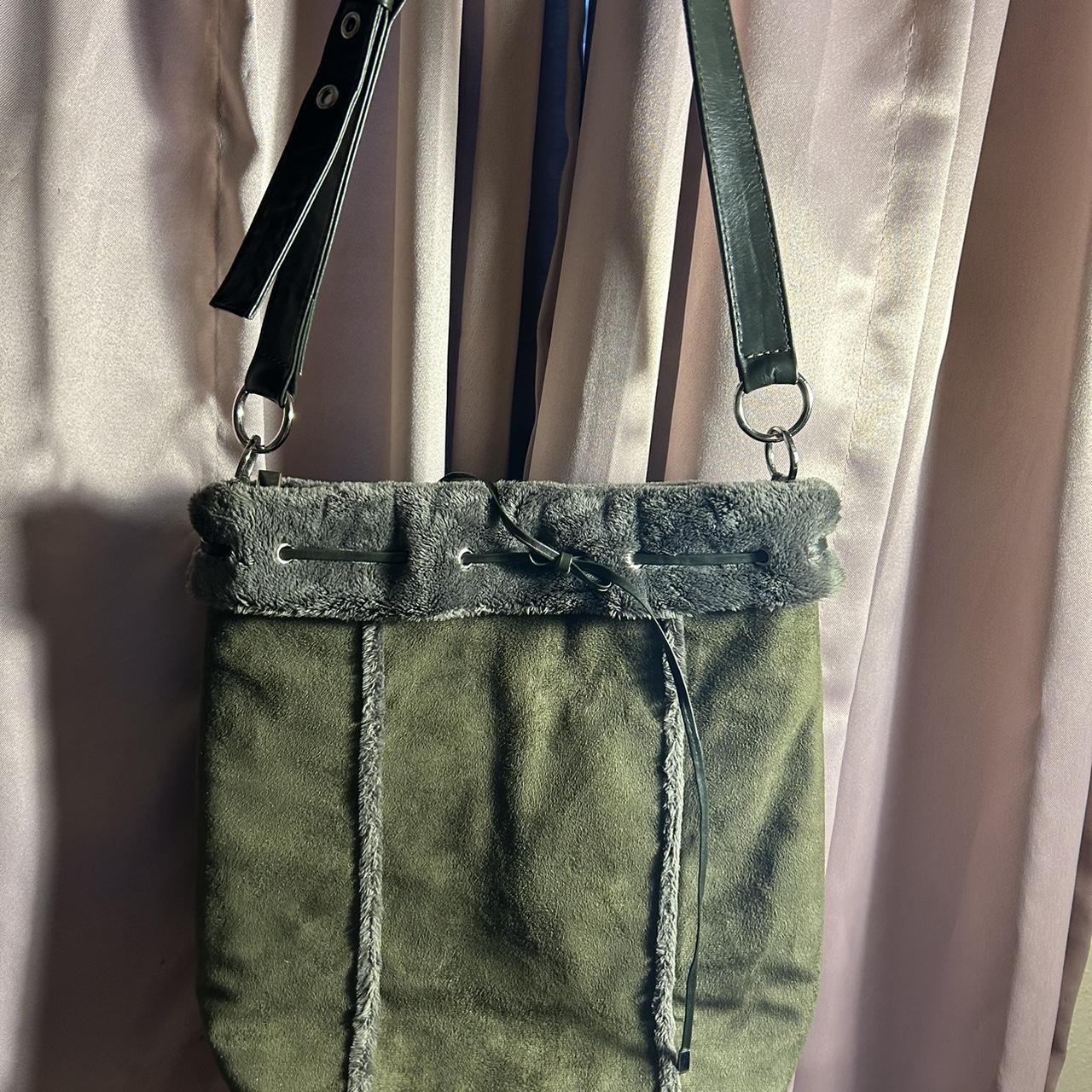 Green Suede Shoulder Bag Depop