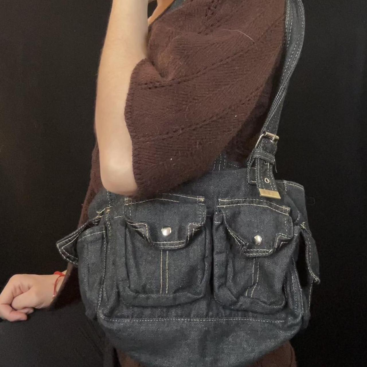 Denim shoulder-bag-y2k - Depop