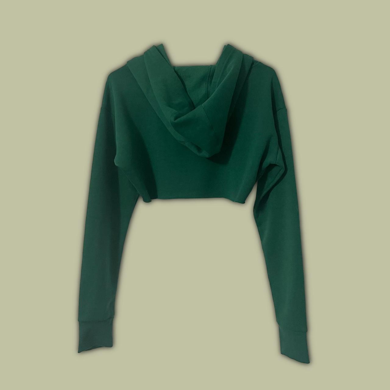Super cropped green hoodie. Worn once for an outfit.... - Depop