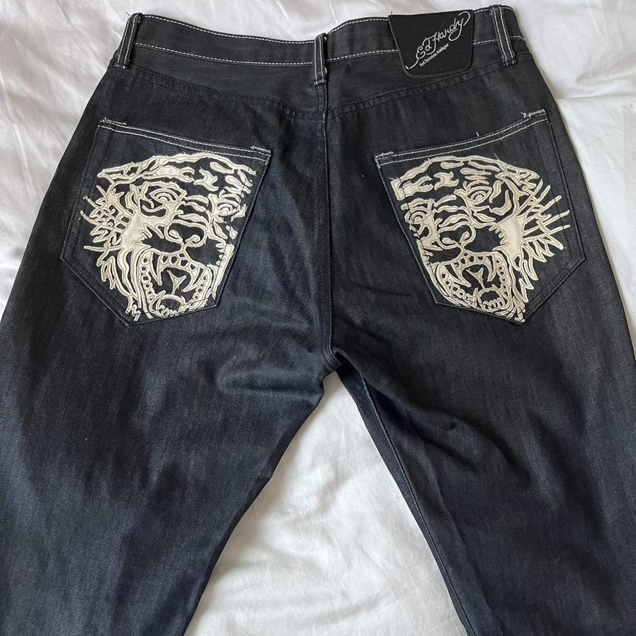 Ed Hardy Denim Jeans Very rare Y2k Look brand new... - Depop