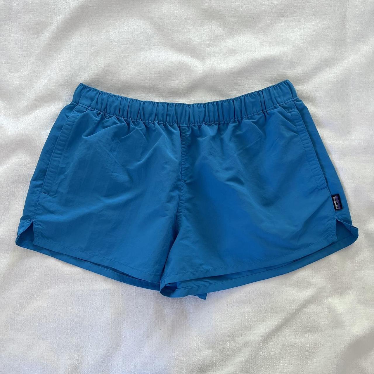 Patagonia Women's Blue and Navy Shorts | Depop