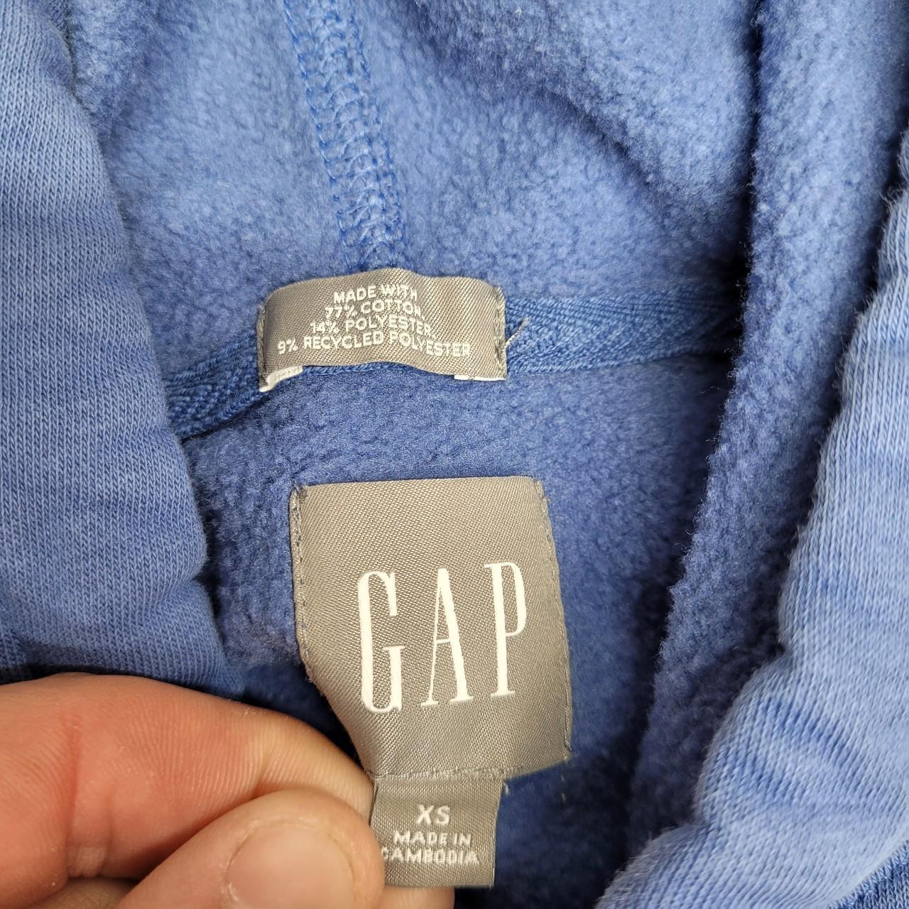 Gap Logo Light Blue Hoodie Sweatshirt Good... - Depop