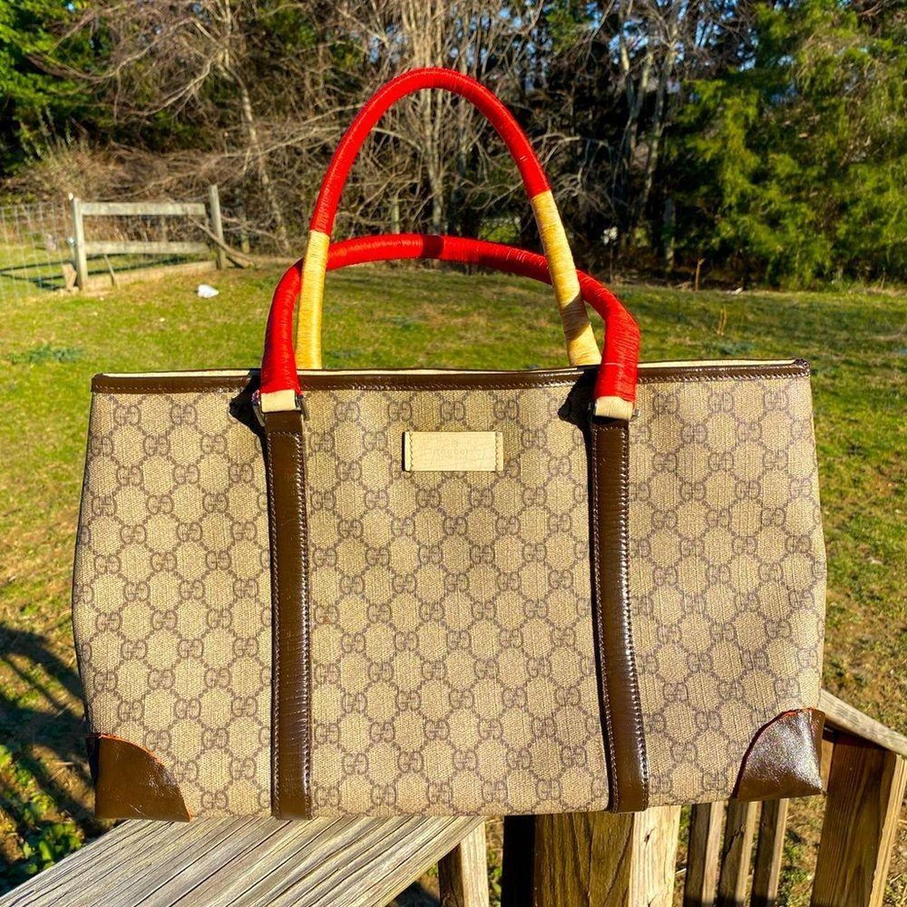Gucci Women's Tan and Red Bag