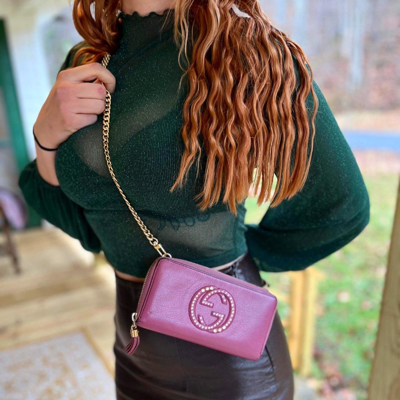 Gucci Women's Pink and Gold Bag