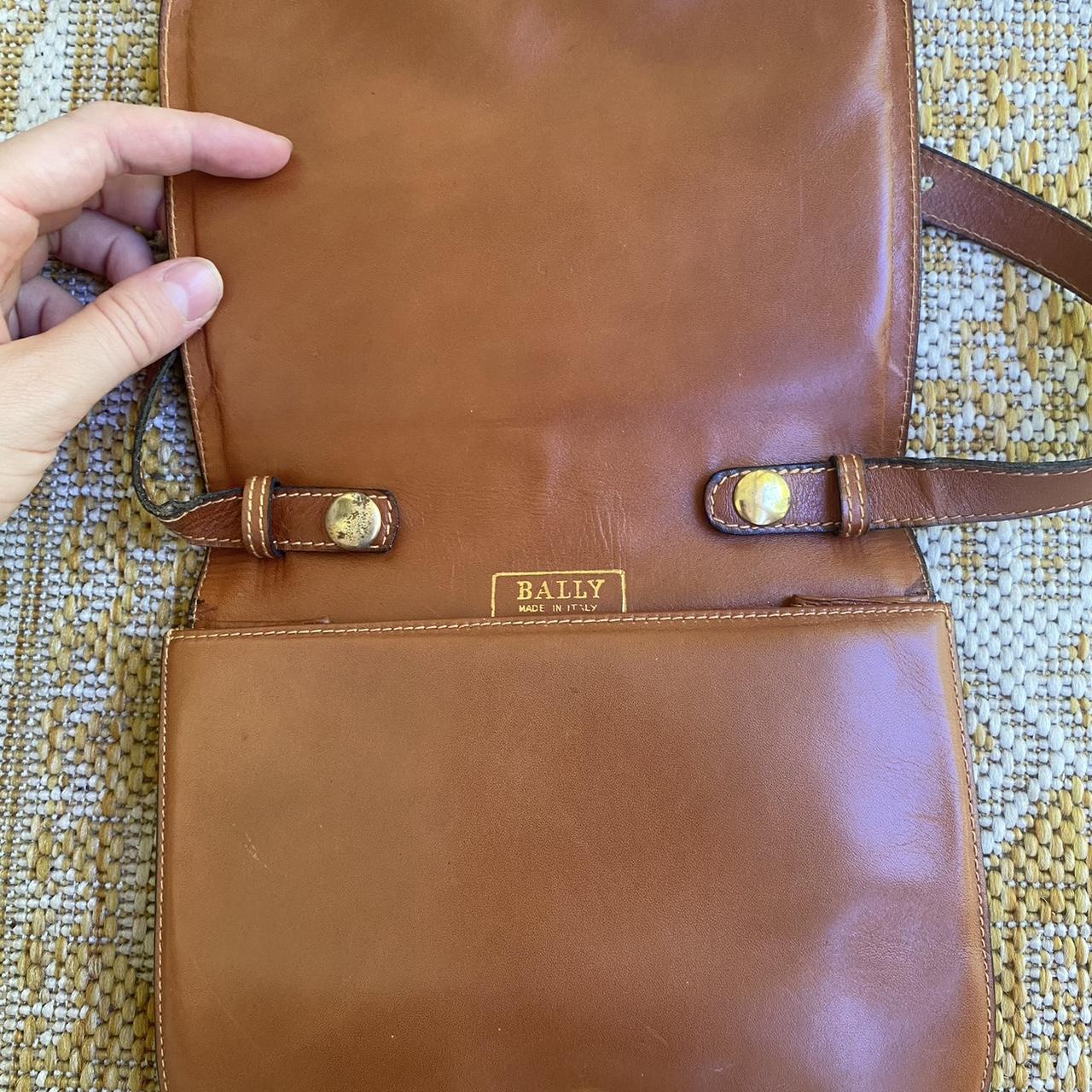 Vtg BALLY bag signature crossbody newest tan brown