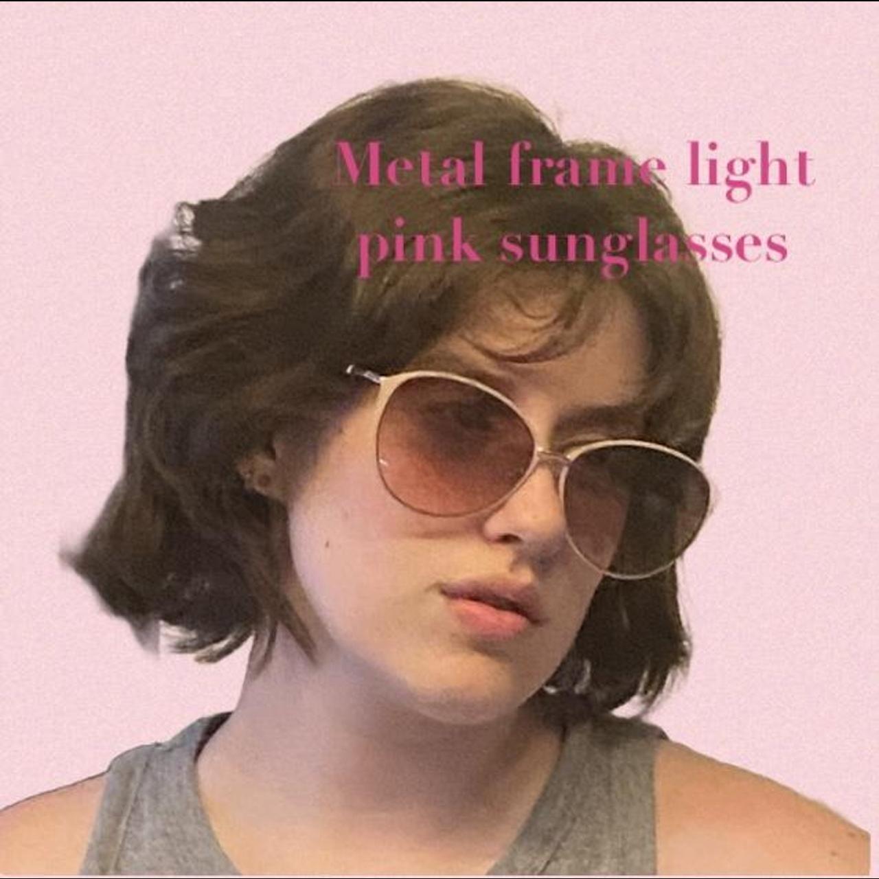 Light pink metal framed sunglasses. Durable and cute. Depop