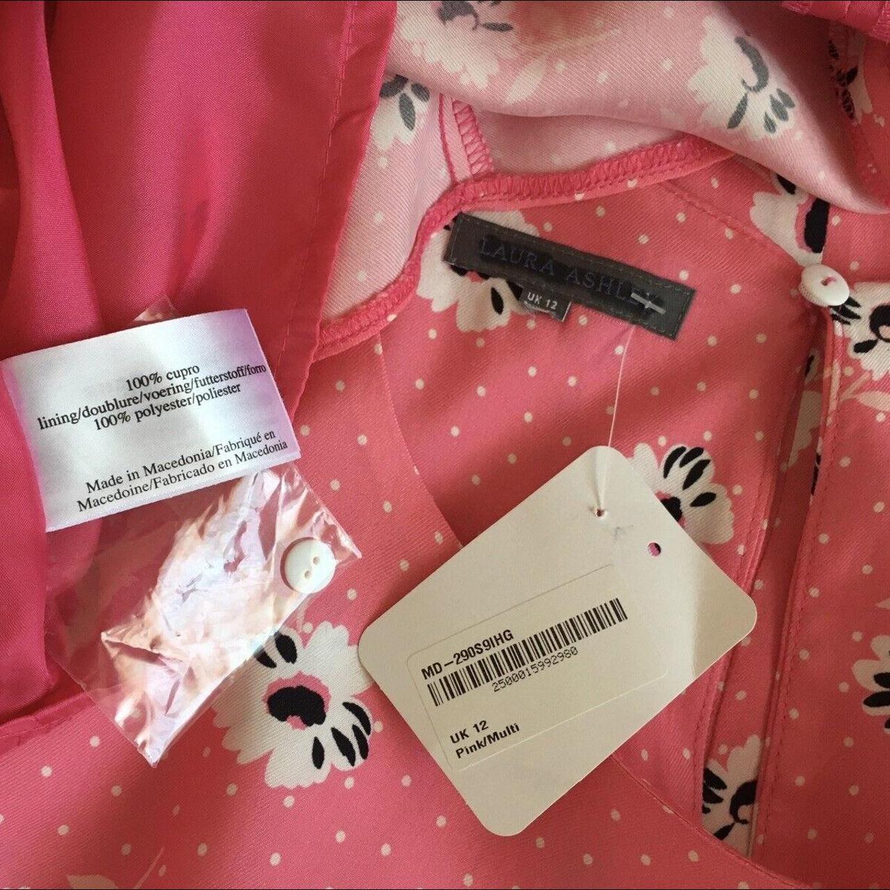 NWT Laura Ashley Pink Polka Dot/ Floral 100% Cupro... - Depop