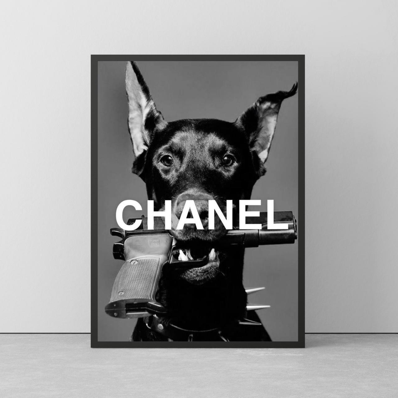 chanel dog poster print 🖤printed on premium silk... - Depop