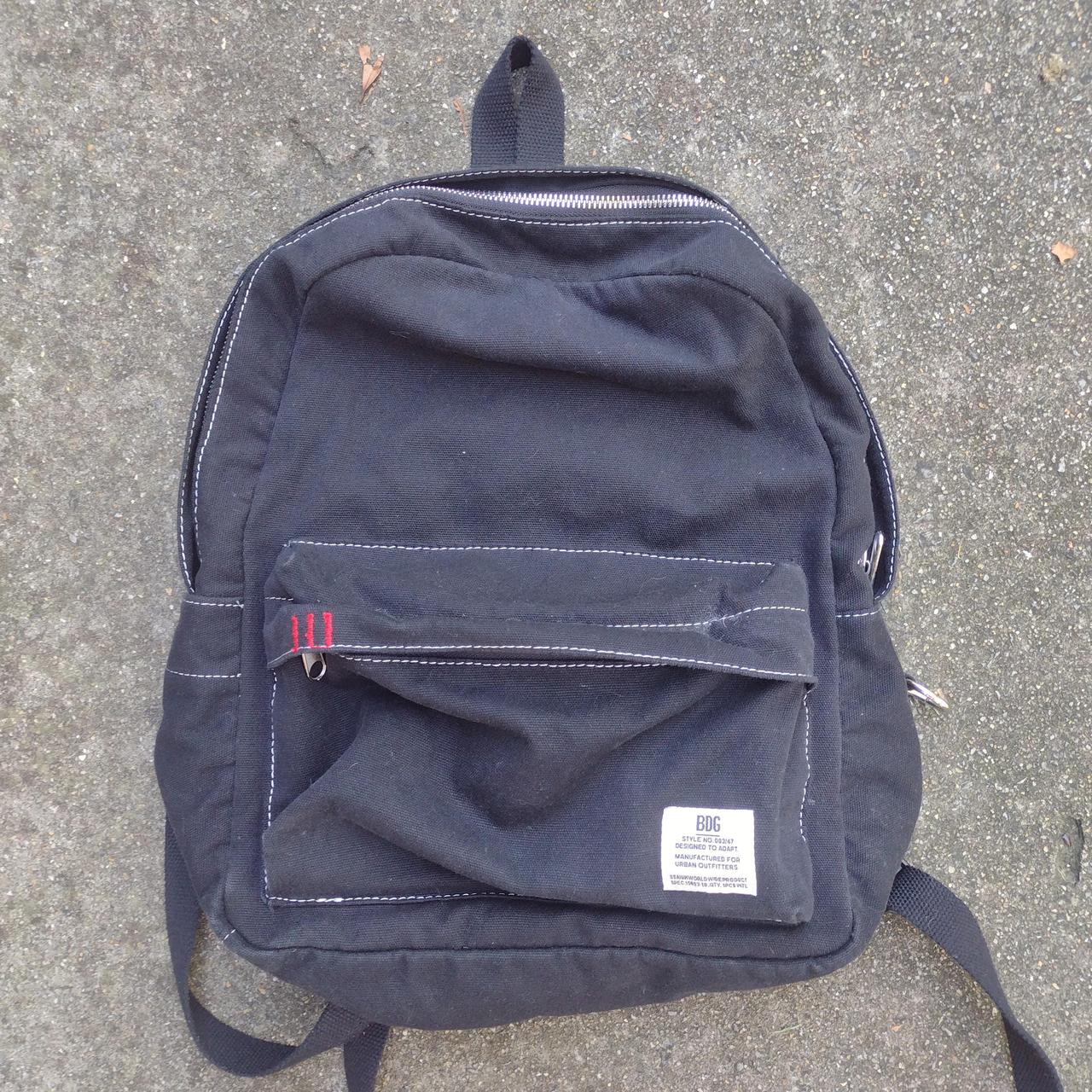 Urban outfitters BDG mini backpack Black with red. Depop