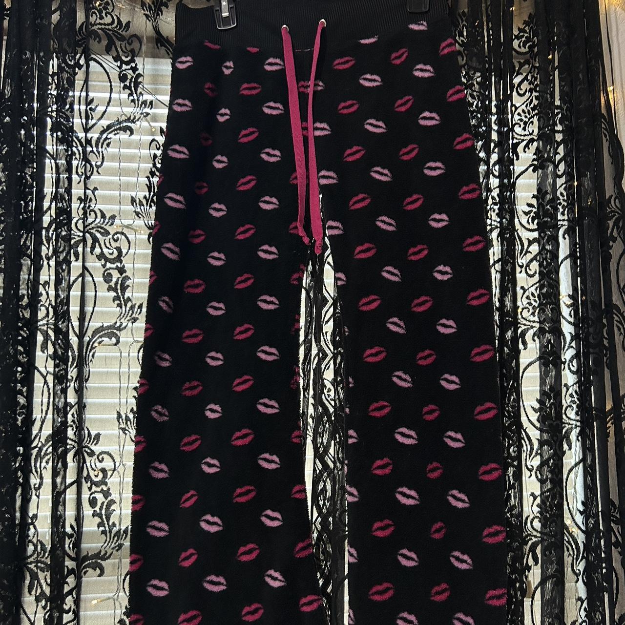 Lip print pajama pants *THERE IS A HOLE IN THE... Depop