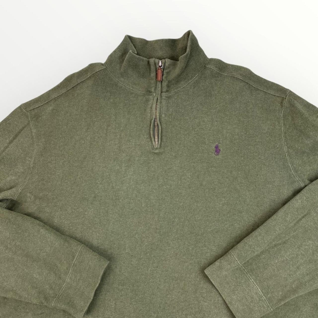 POLO Ralph Lauren Men's 1/4 Zip Sweater Green... - Depop