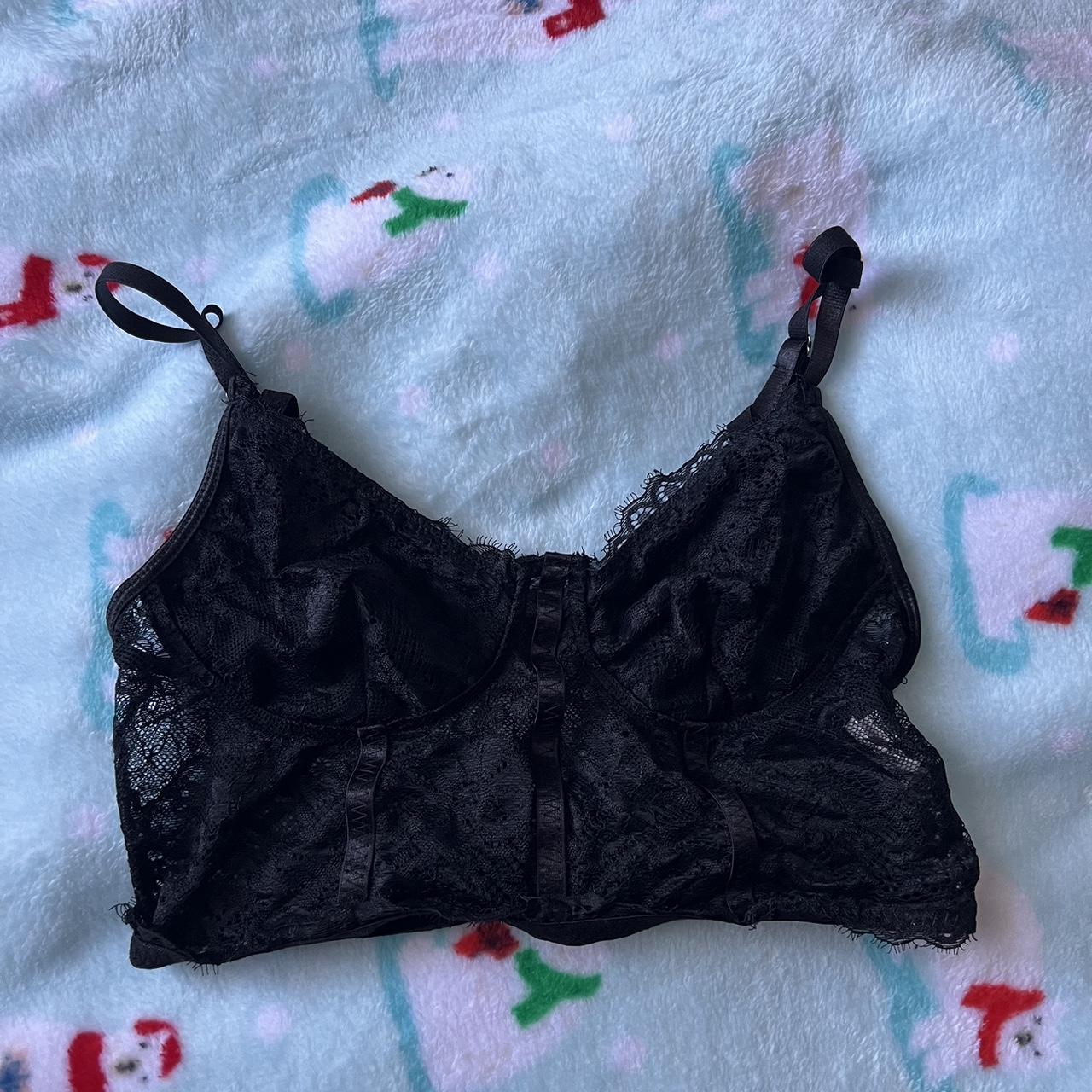 Black lace top, very stretchy, best fits a size... - Depop