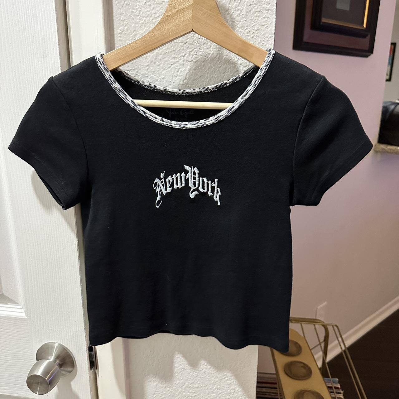 Old brandy Melville new york babytee with leopard... Depop