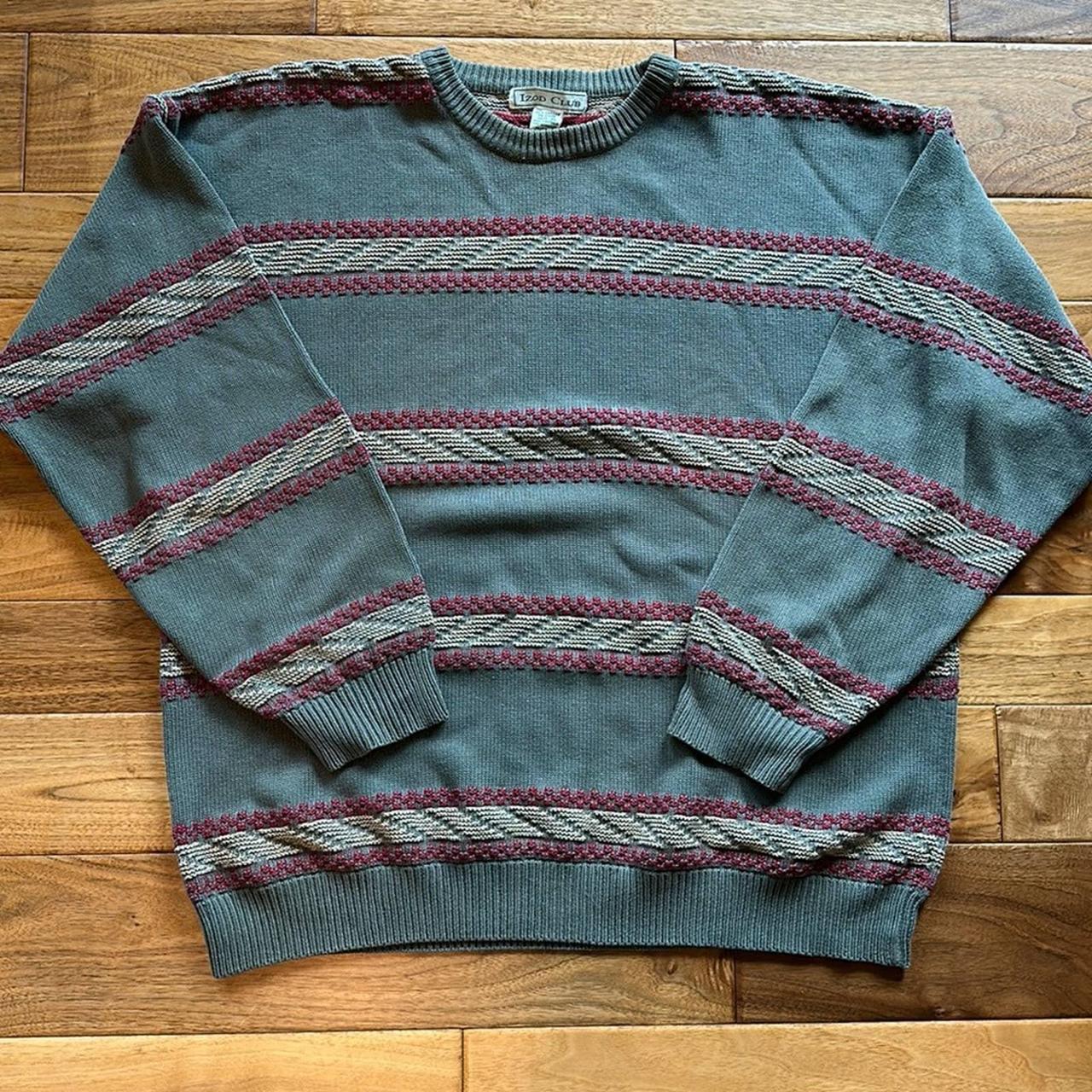 Vtg Izod Club abstract design sweater. All cotton.... - Depop