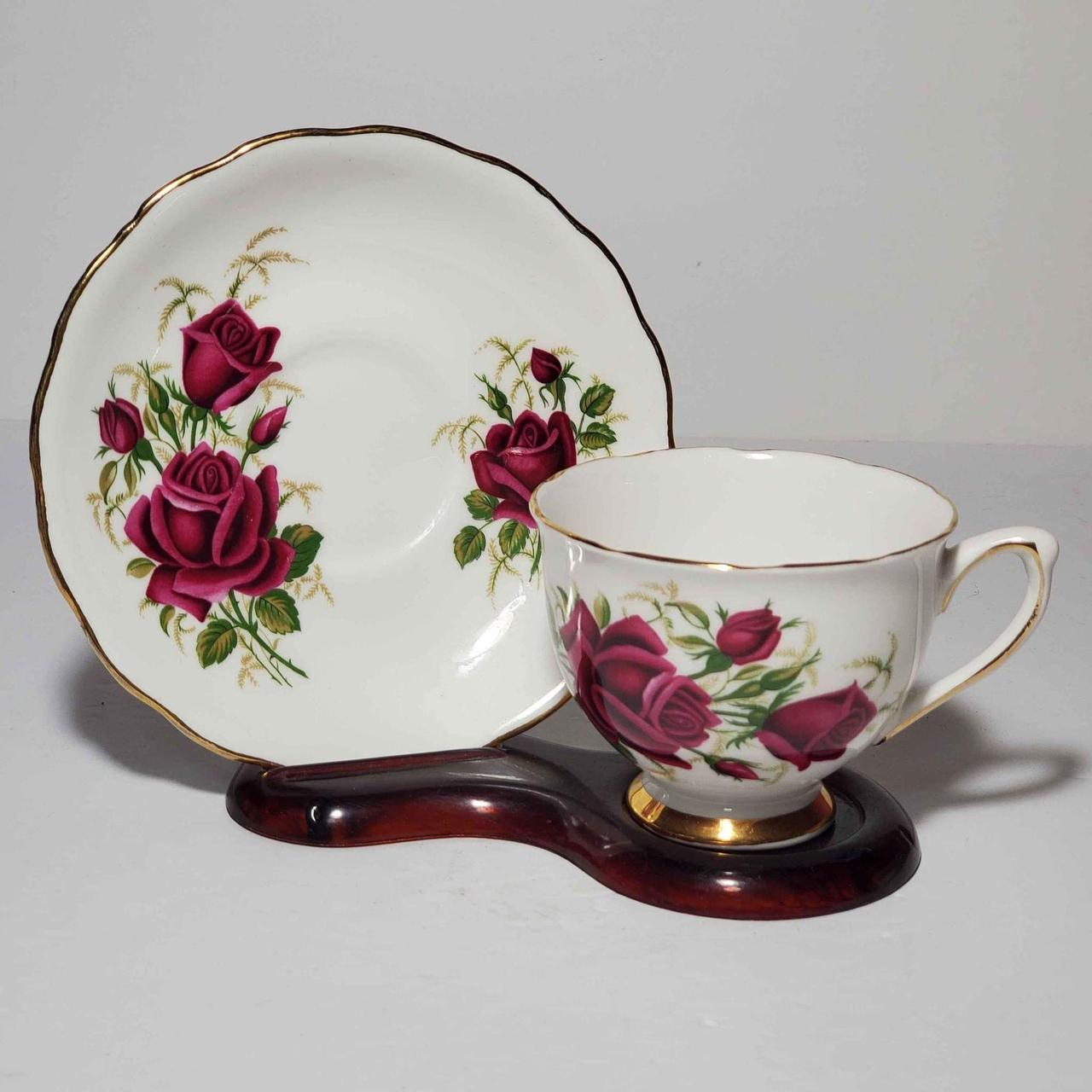 Vintage Colclough England Pink Floral outlets Bone China Teacup and Saucer