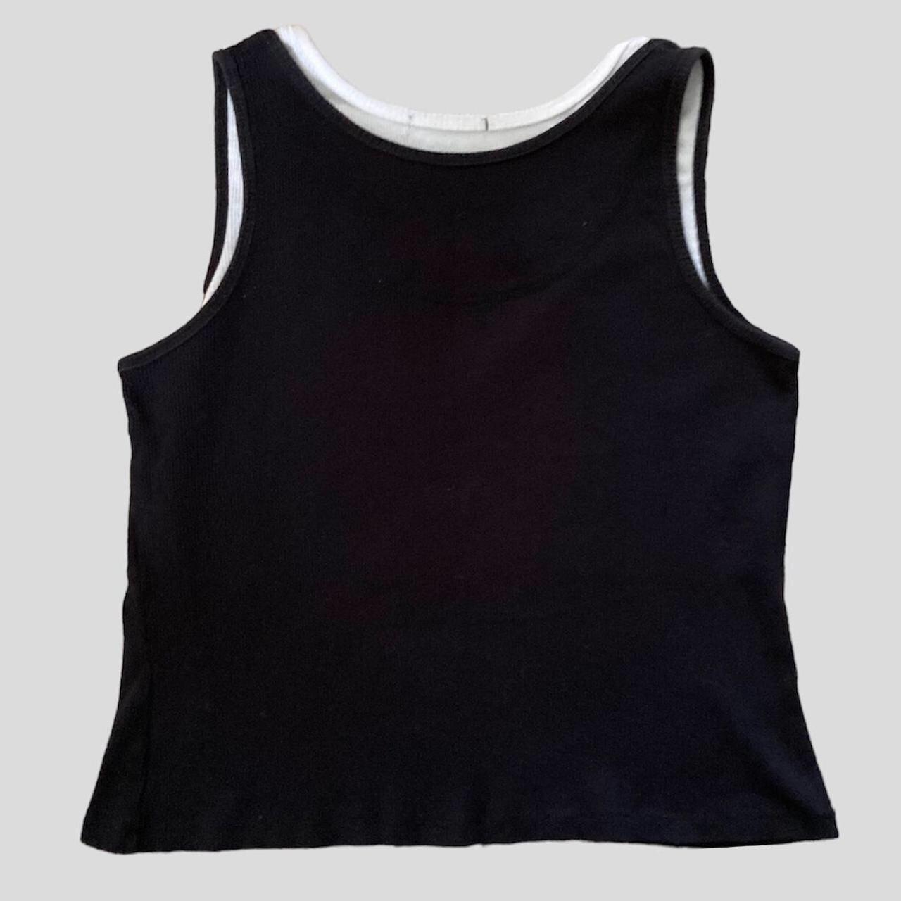 Affliction Women's Black and White Vest Depop