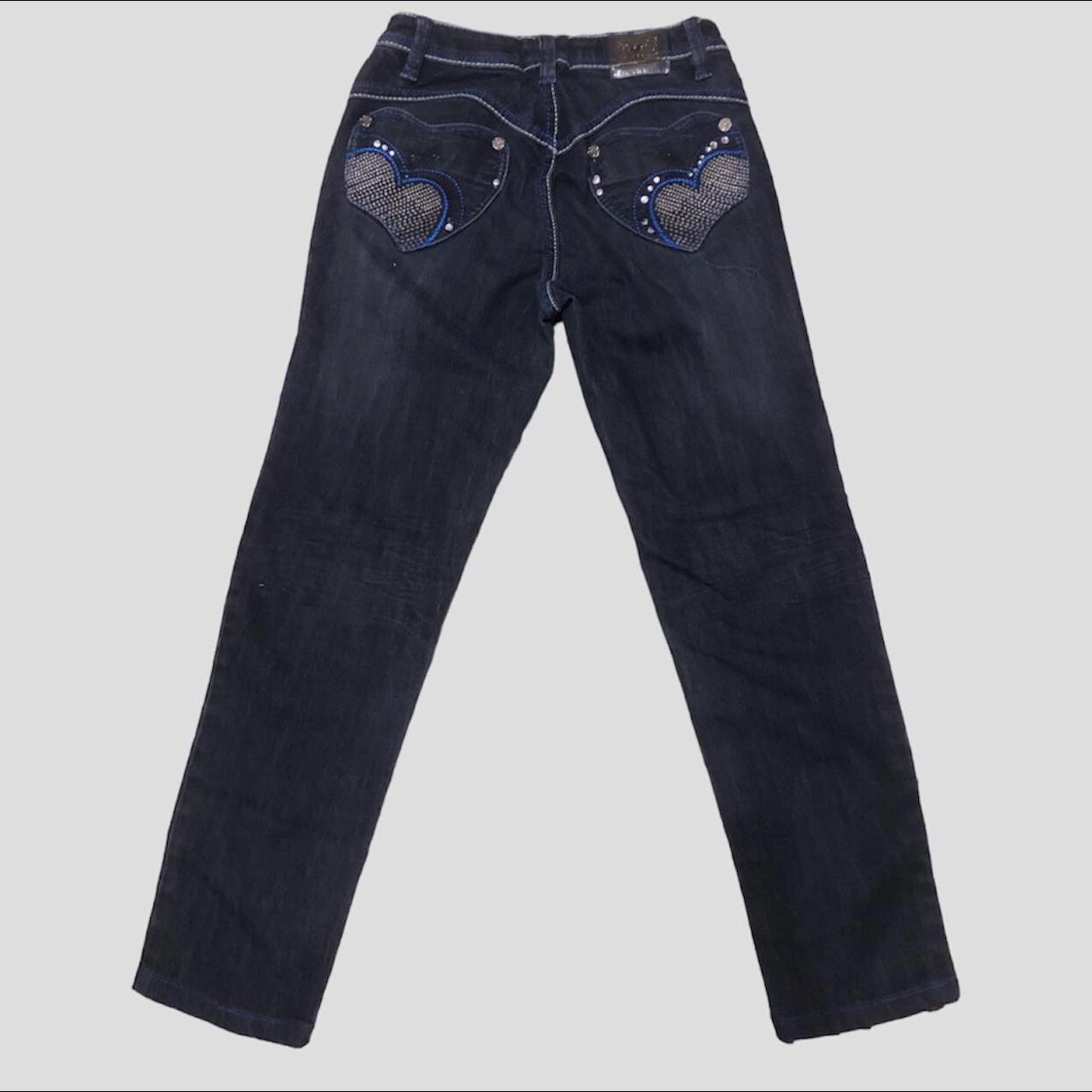 Apple Bottoms Women's Navy and Blue Jeans Depop