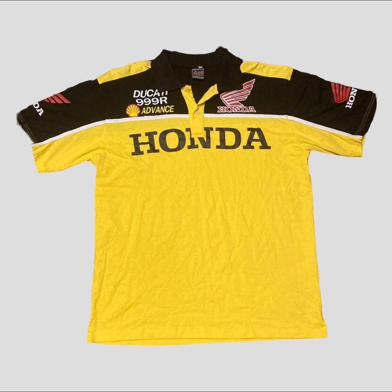 vtg y2k honda racing team streetwear polo... - Depop