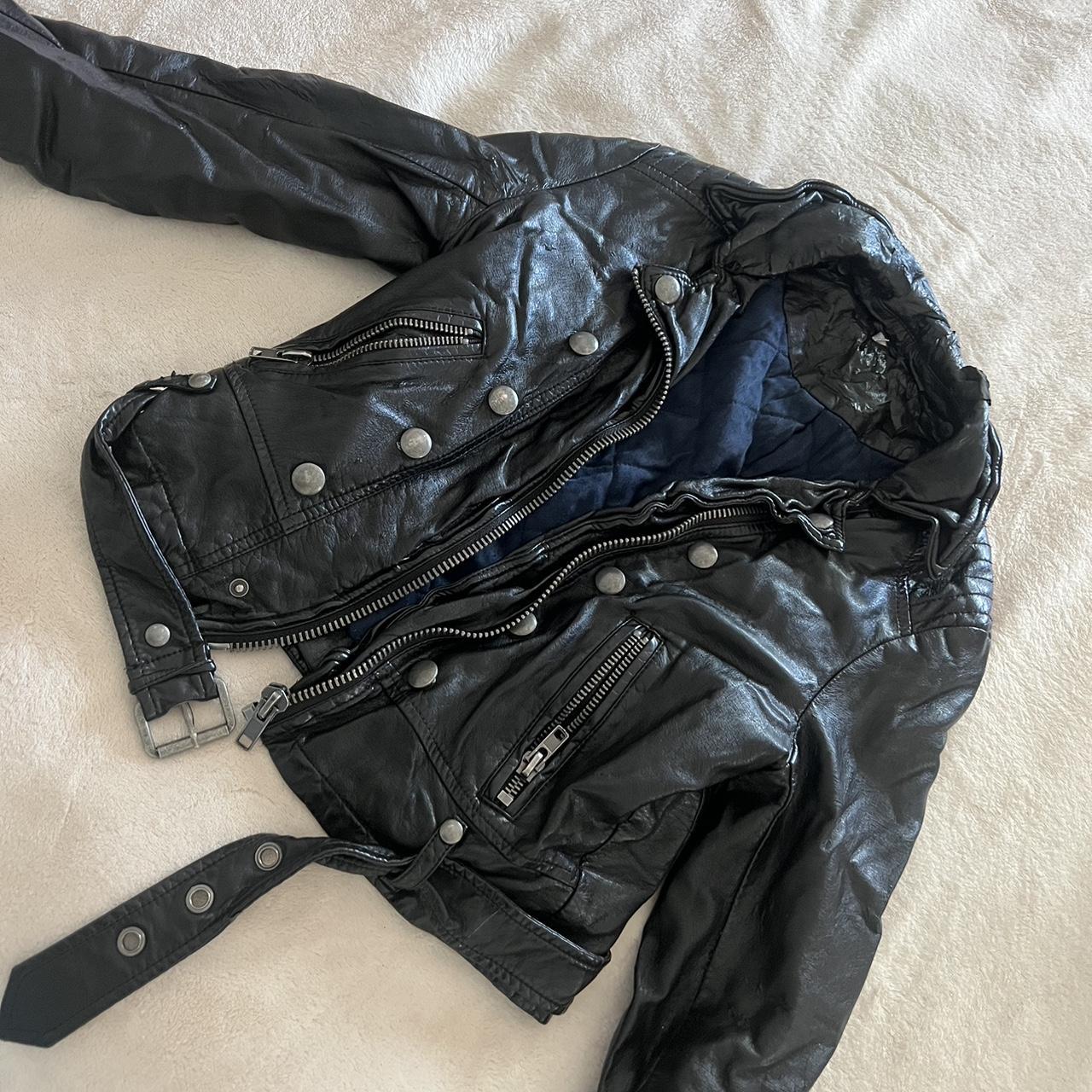 Free People leather jacket XS, super cute and soft.... - Depop