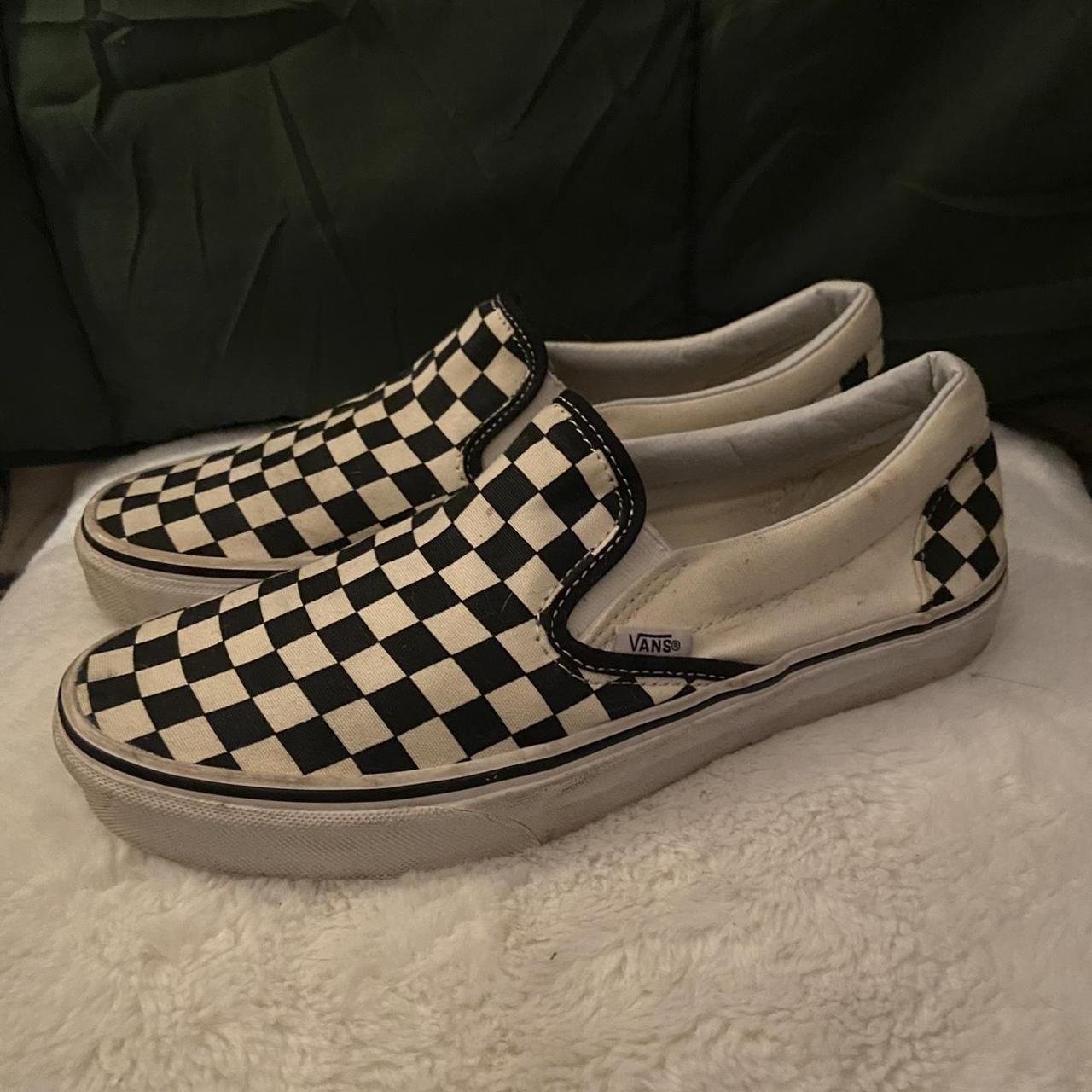 Black & White Checkerboard Vans! - Barely Worn! -... - Depop