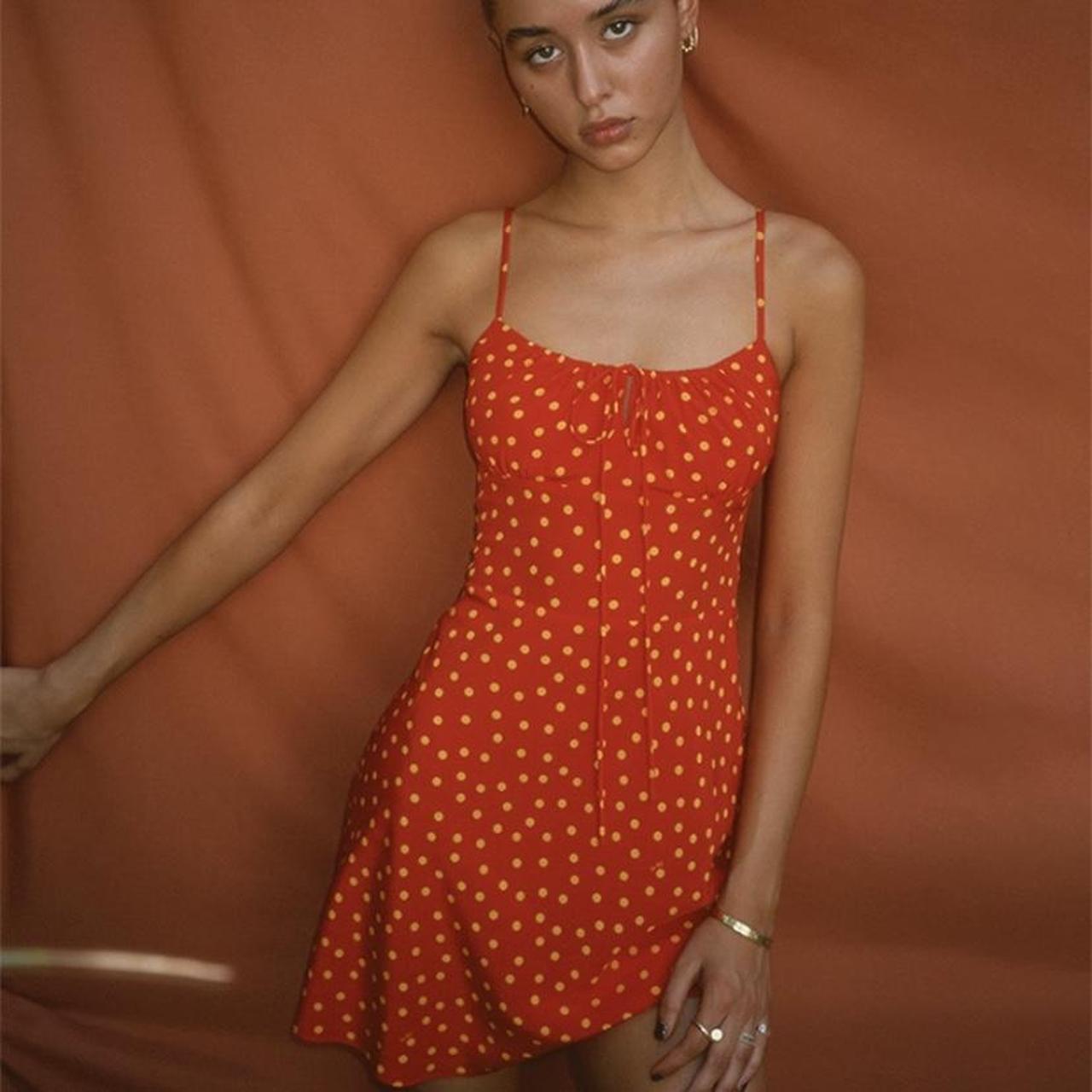 Réalisation Par Women's Yellow and Red Dress Depop