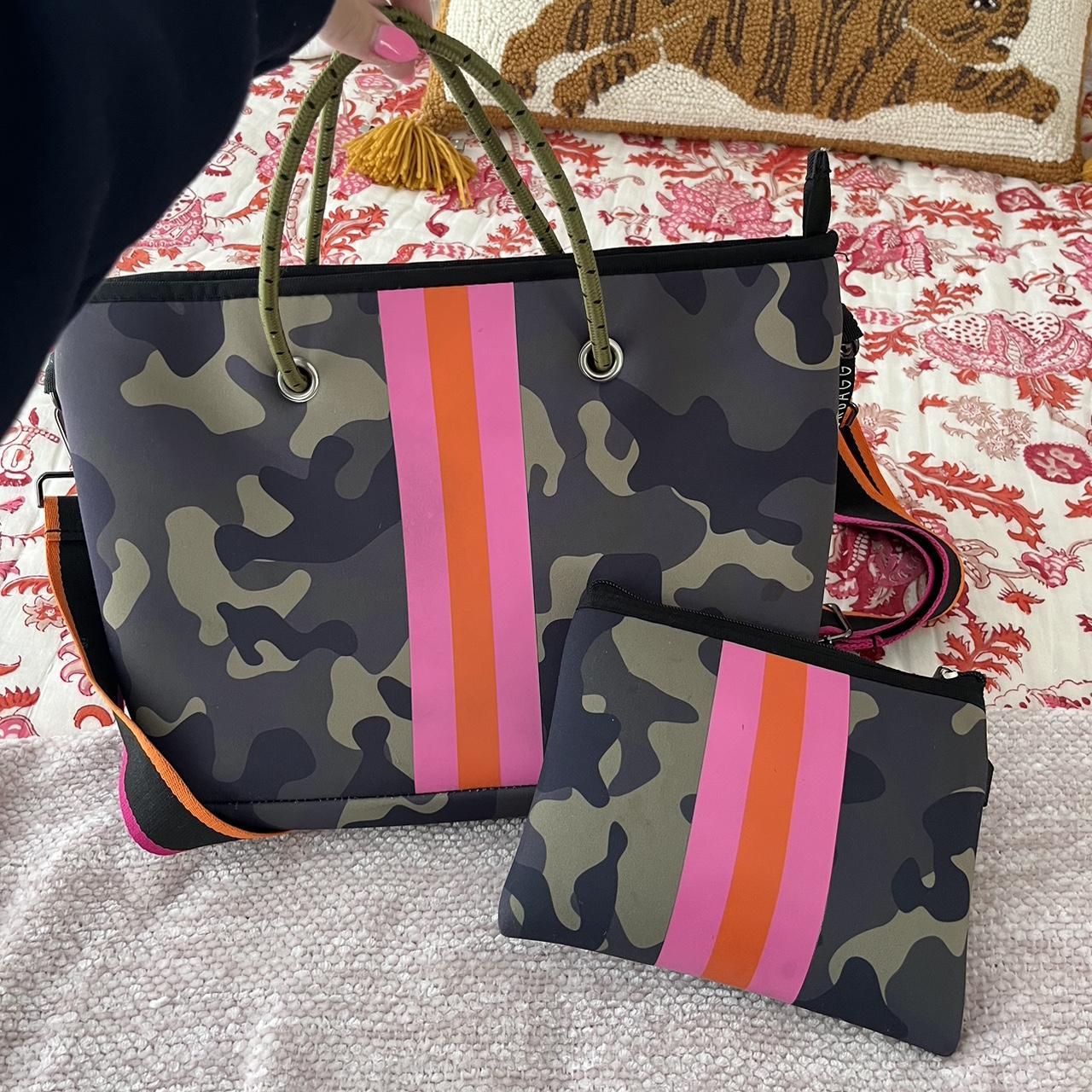 Urbagg Camo Neoprene bag and pouch with orange and