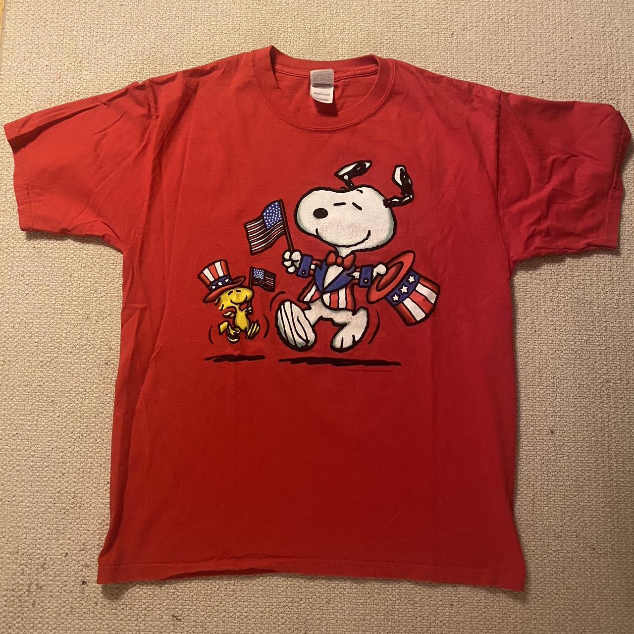 Red Snoopy Shirt Size: Large (fits slightly... - Depop