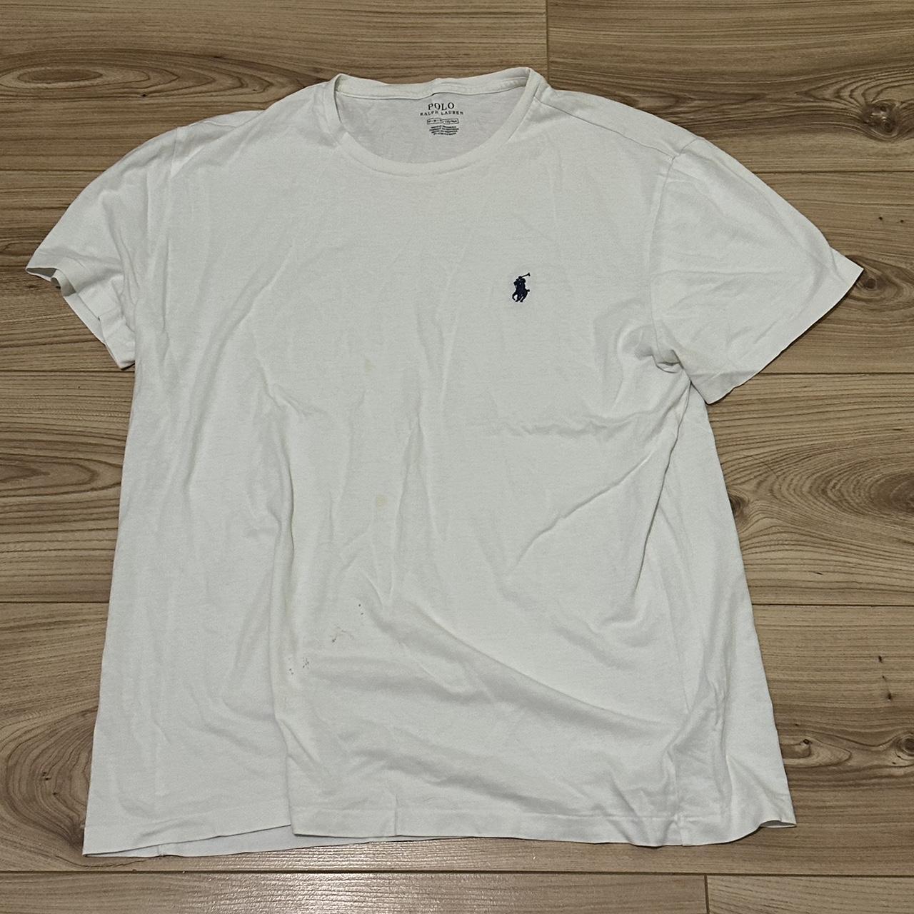 Ralph Lauren white t-shirt. Tiny stain at the front,... - Depop