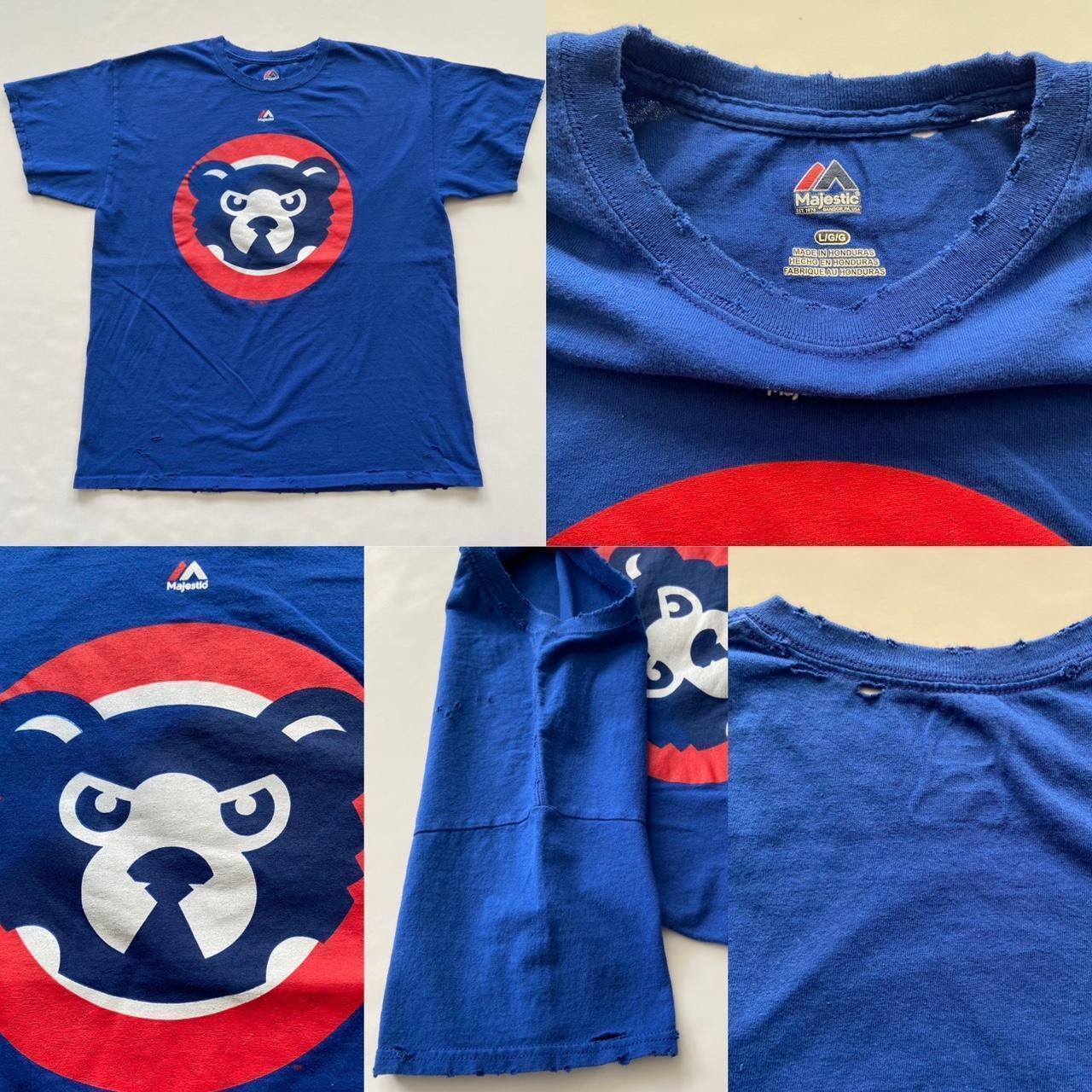 Chicago Cubs Destroyed Tee🐻, Chicago Cubs MLB Blue