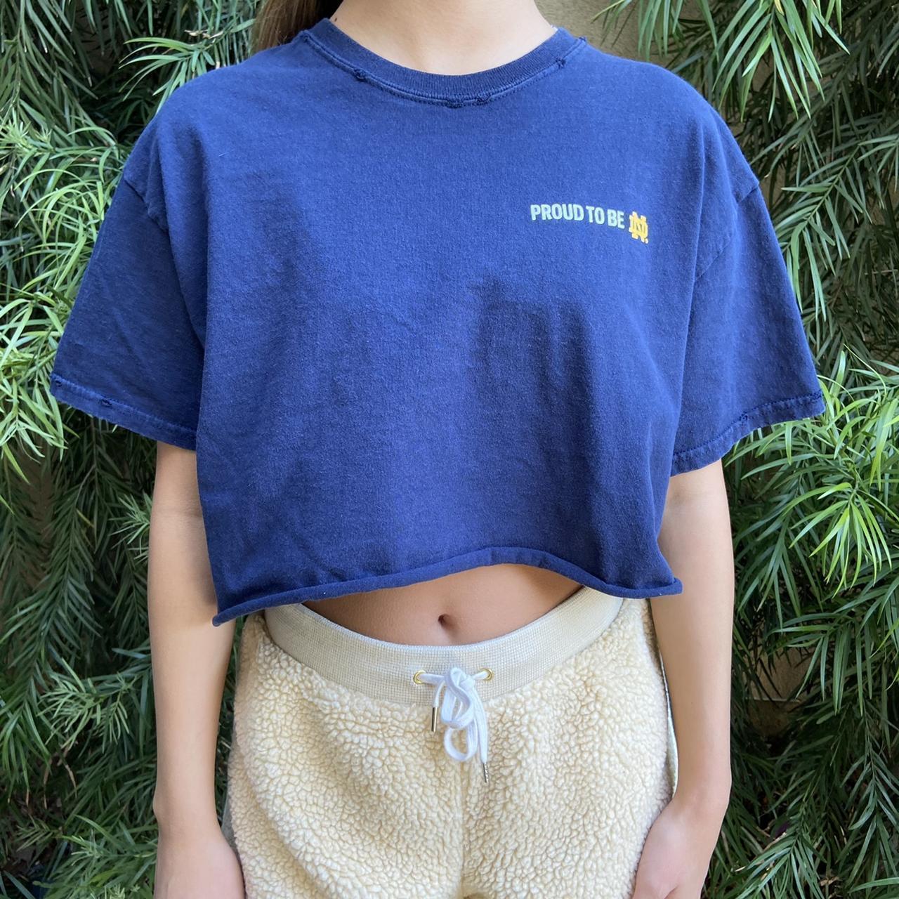 Notre Dame Football Crop Top University Of Notre - Depop