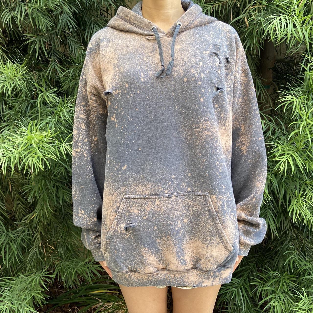 Grey hoodie online bleached