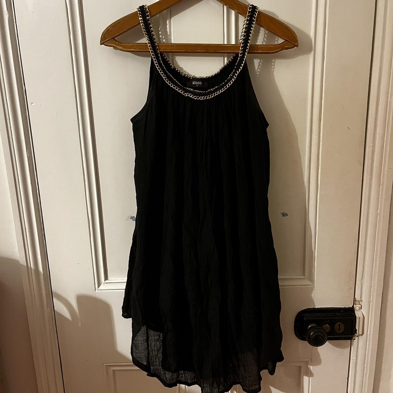 Black sundress with frill texture. Light and... - Depop