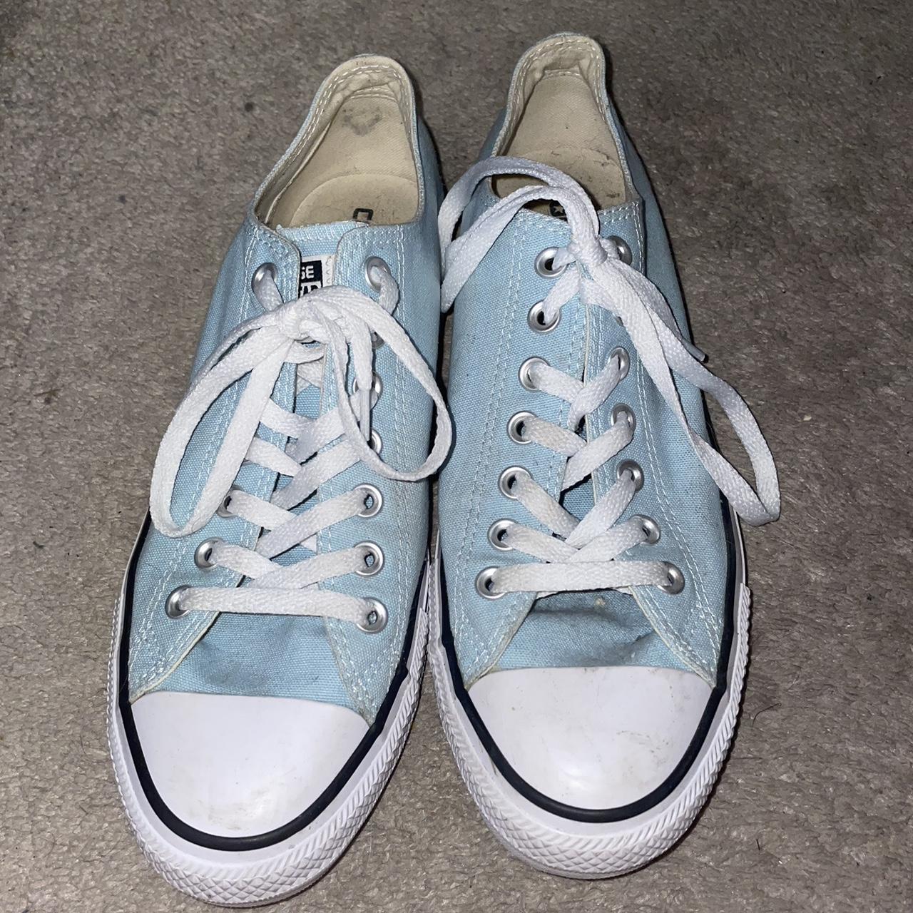 light blue converse! US SIZES: mens 9, womens 11 - Depop