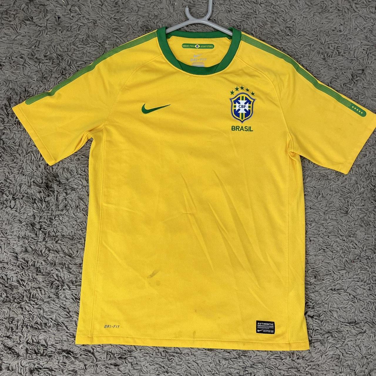 🌼Features: Nike Brazil football shirt yellow and... - Depop