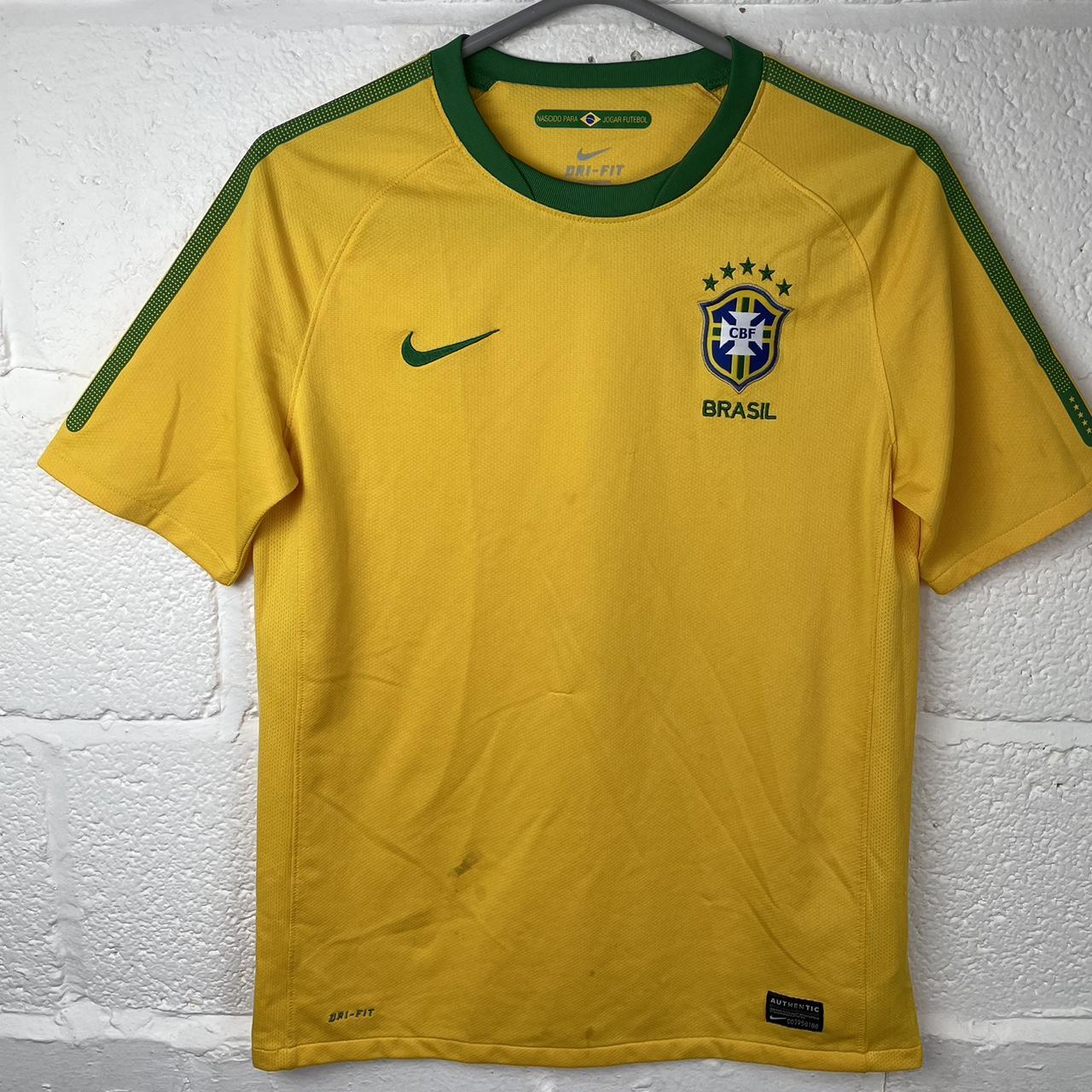 🌼Features: Nike Brazil football shirt yellow and... - Depop