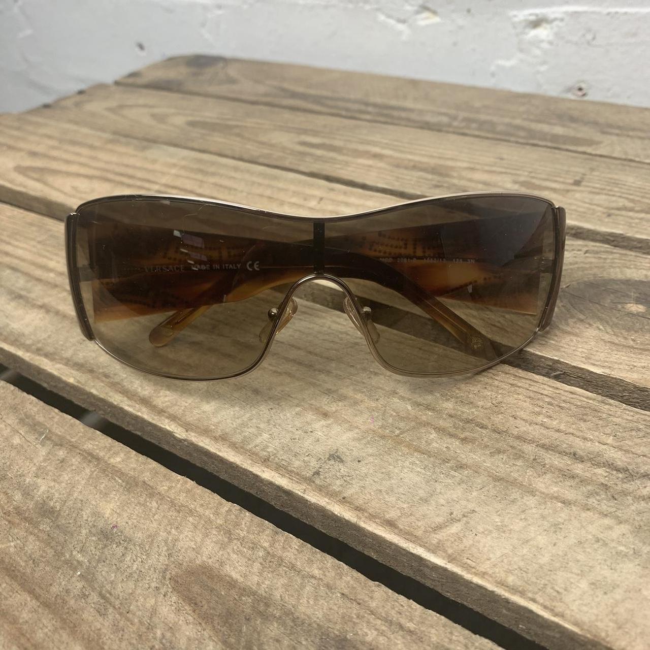 小物 Gianni Versace sunglasses logo y2k brown Gianni Versace Sunglasses