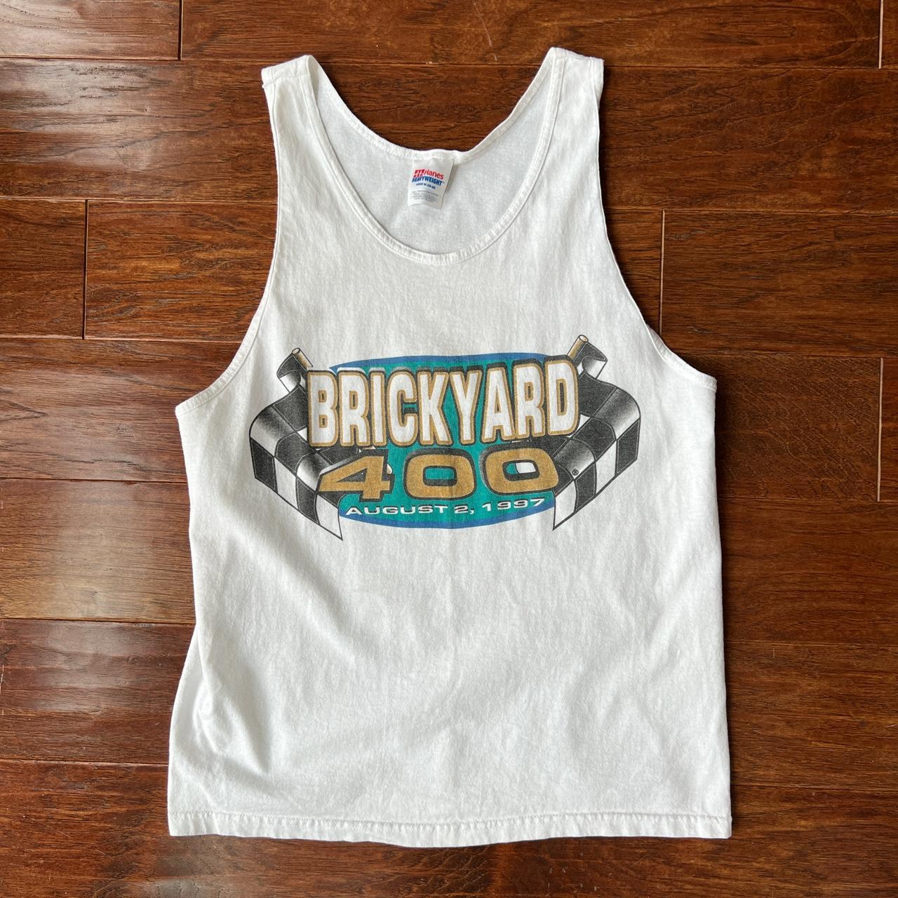 Hanes Men's White and Blue Vest Depop