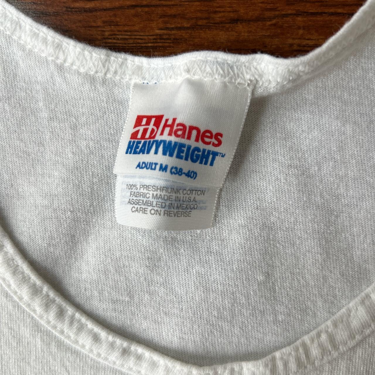 Hanes Men's White and Blue Vest Depop