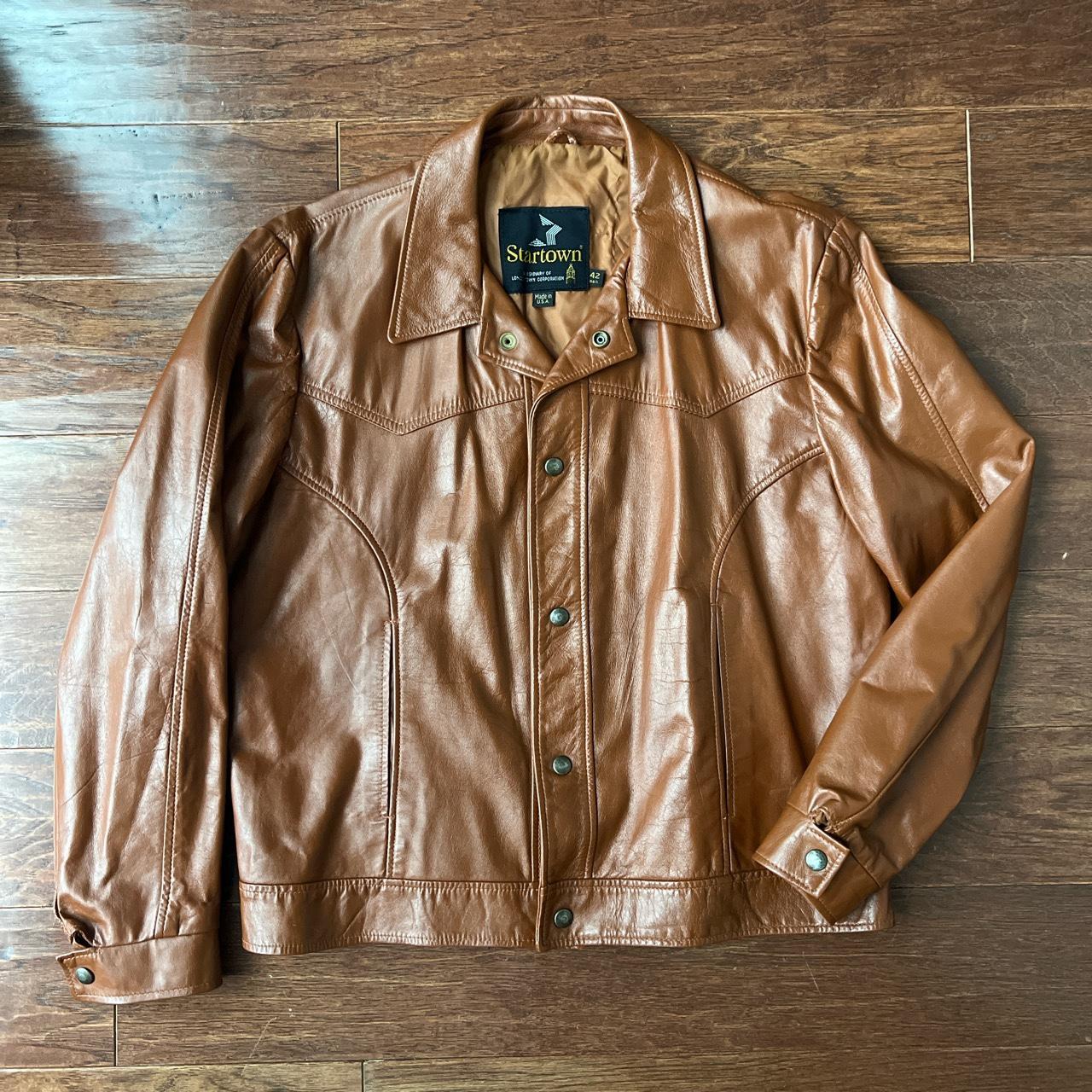 80-90's Vintage Brown leather jacketLeather状態