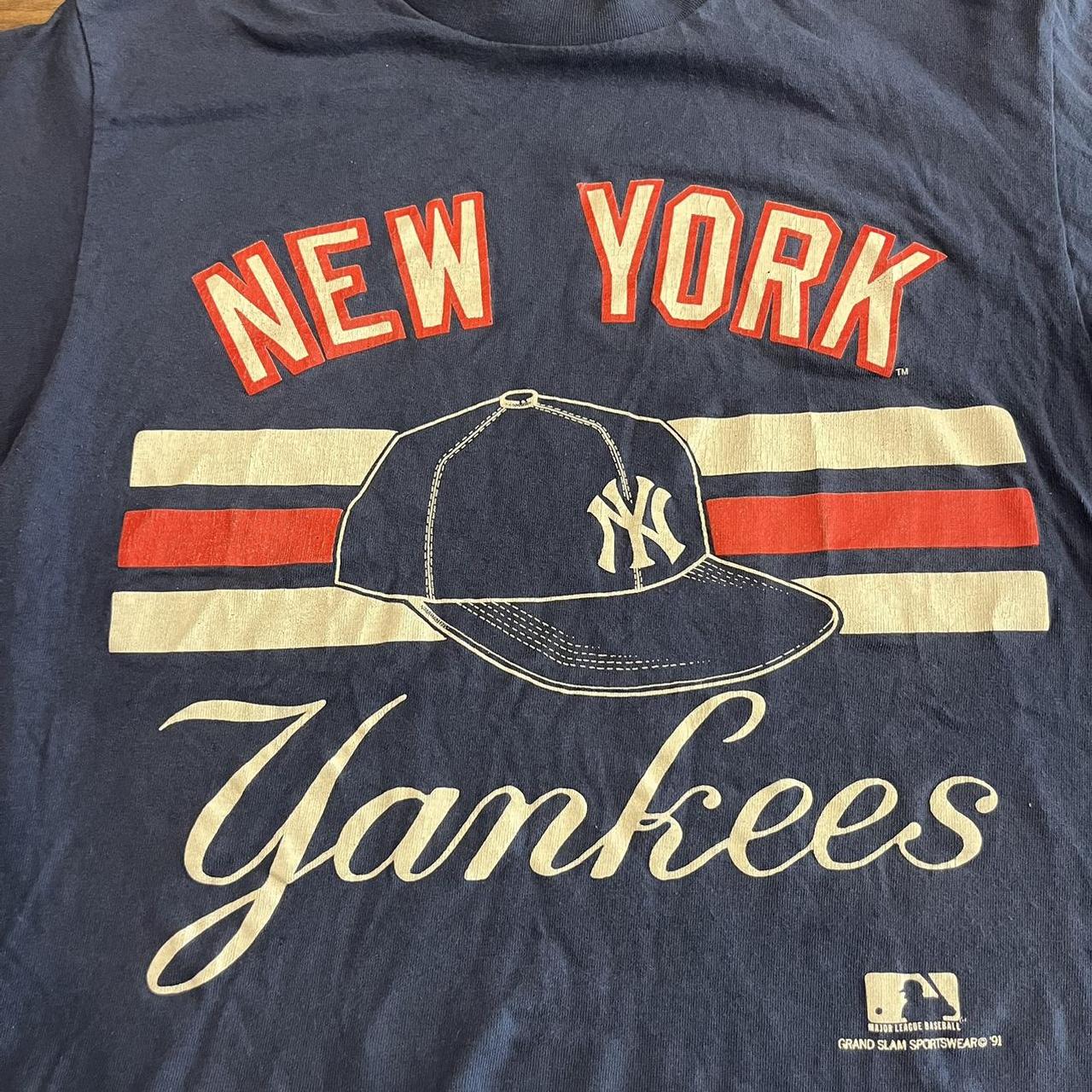 Vintage New York Yankees 1991 shirt Sleeve T Shirt - Depop