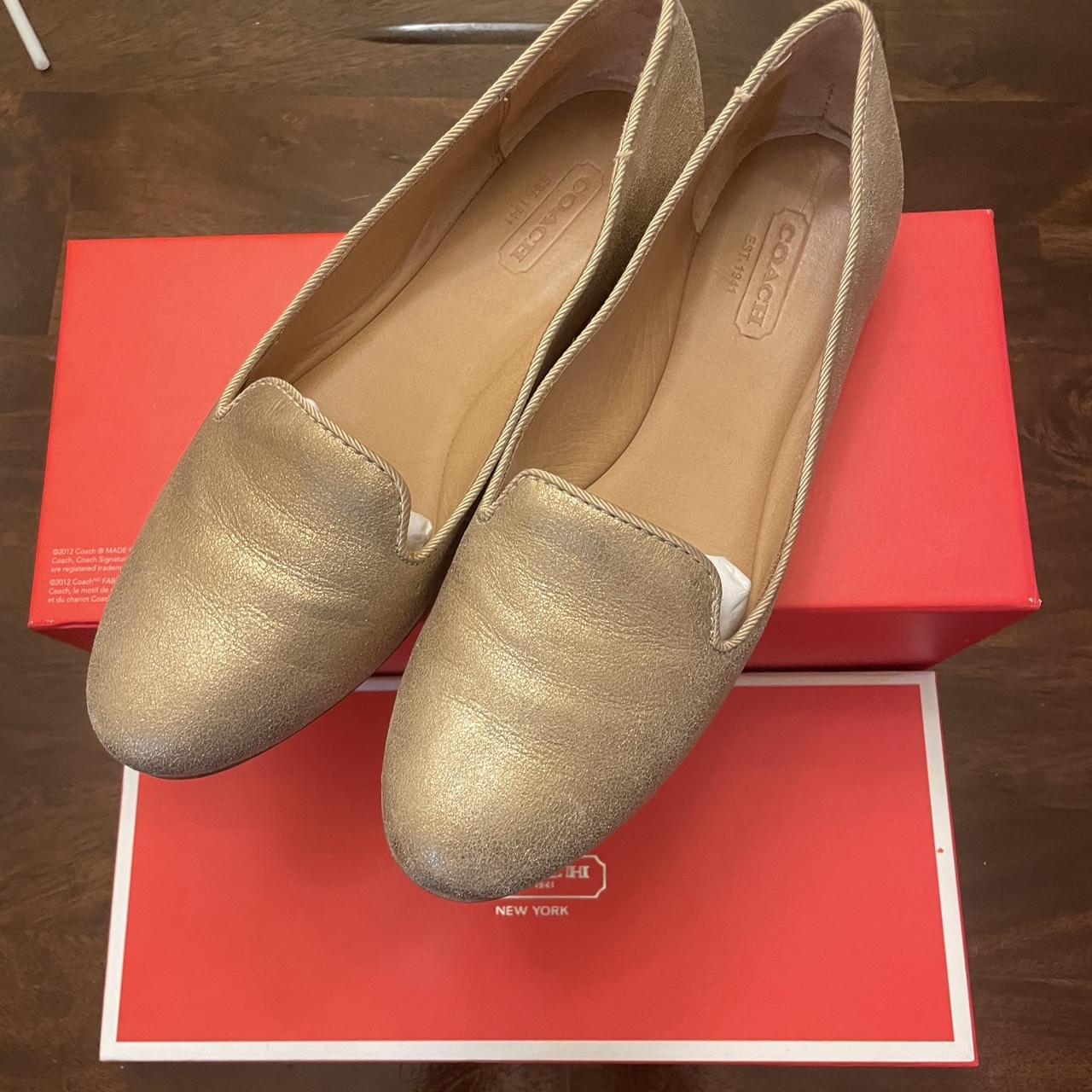 Coach gold hot sale loafers