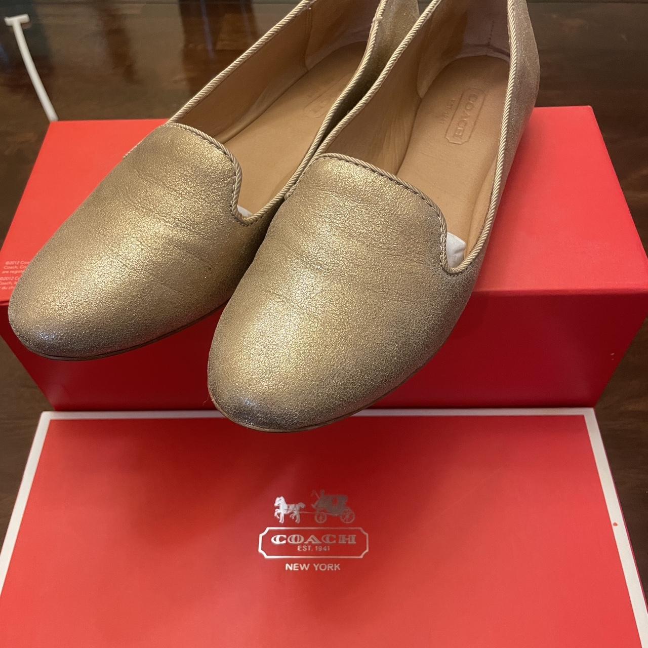 Coach gold hot sale loafers