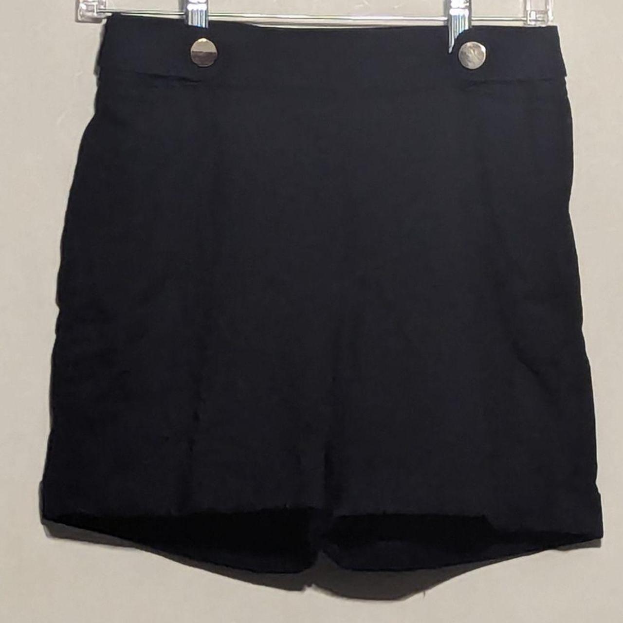 H M Black High Waisted Side Zip Cuffed Shorts